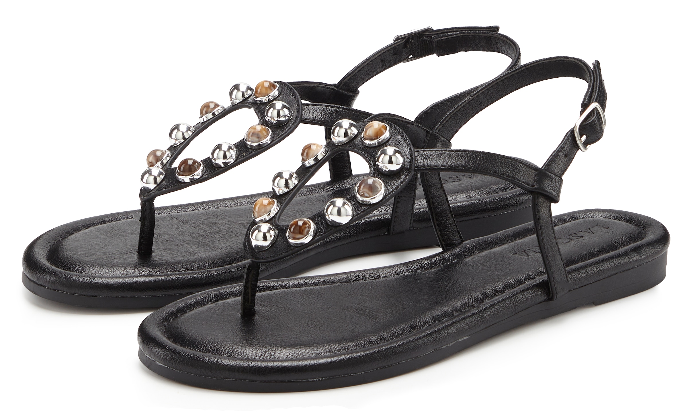 LASCANA Sandale "Zehentrenner, Sandalette, Sommerschuh, offener Schuh" NEU mit modischen Schmuckelementen VEGAN
