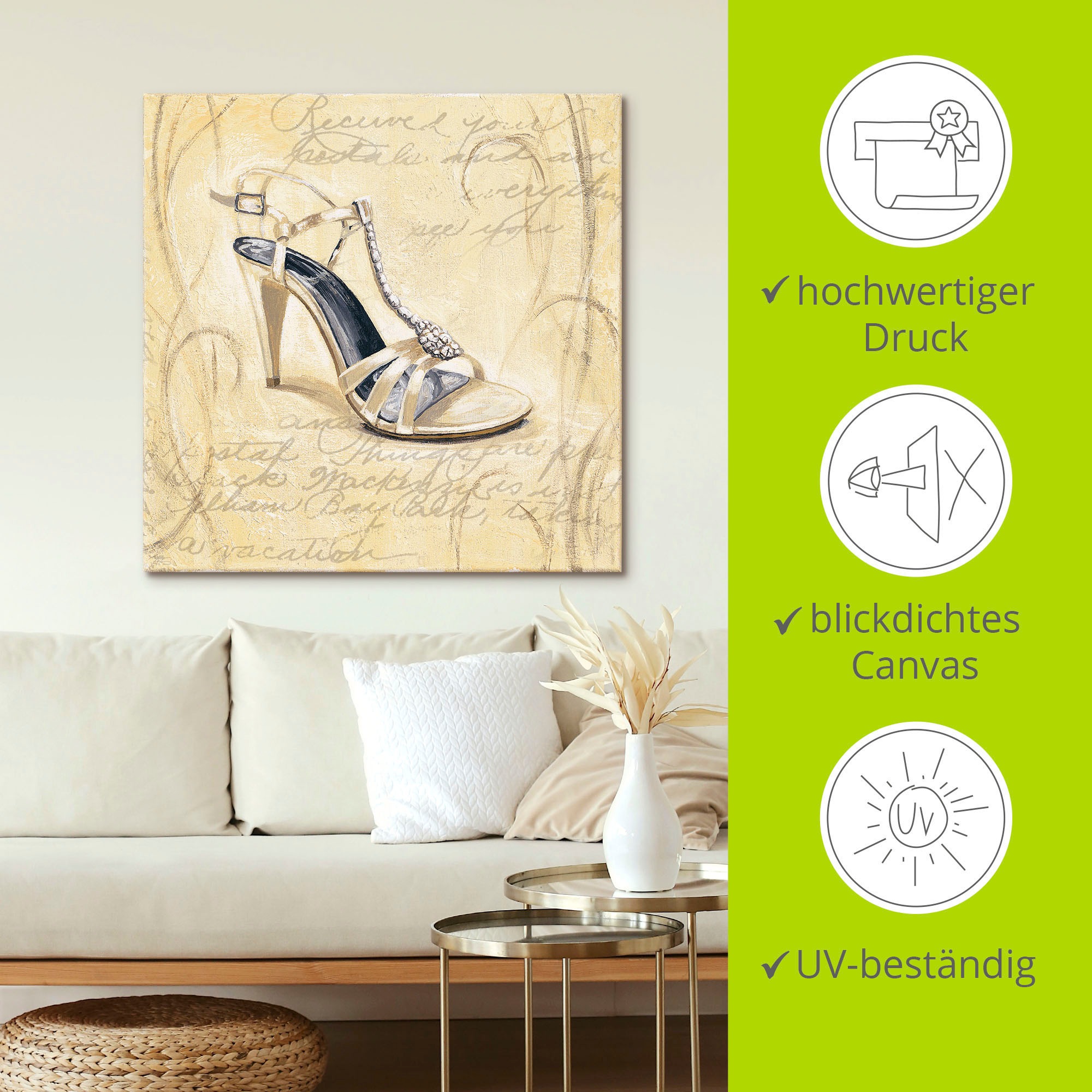 Artland Wandbild »Stiletto I - Schuh«, Mode, (1 St.), als Leinwandbild, Wandaufkleber in verschied. Größen