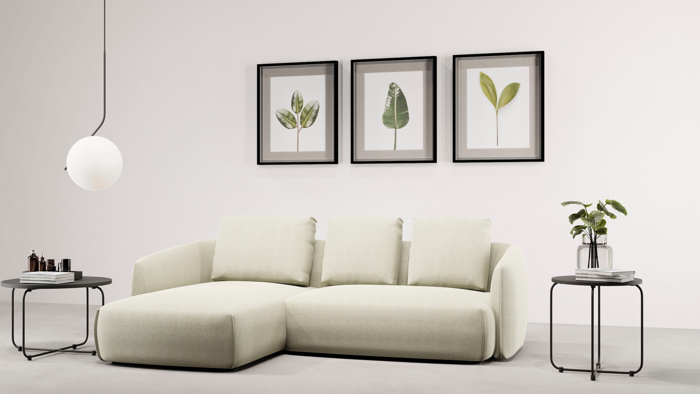 TRENDMANUFAKTUR Ecksofa "Shawn Designsofa mit elegant geschwungen Armlehnen günstig online kaufen
