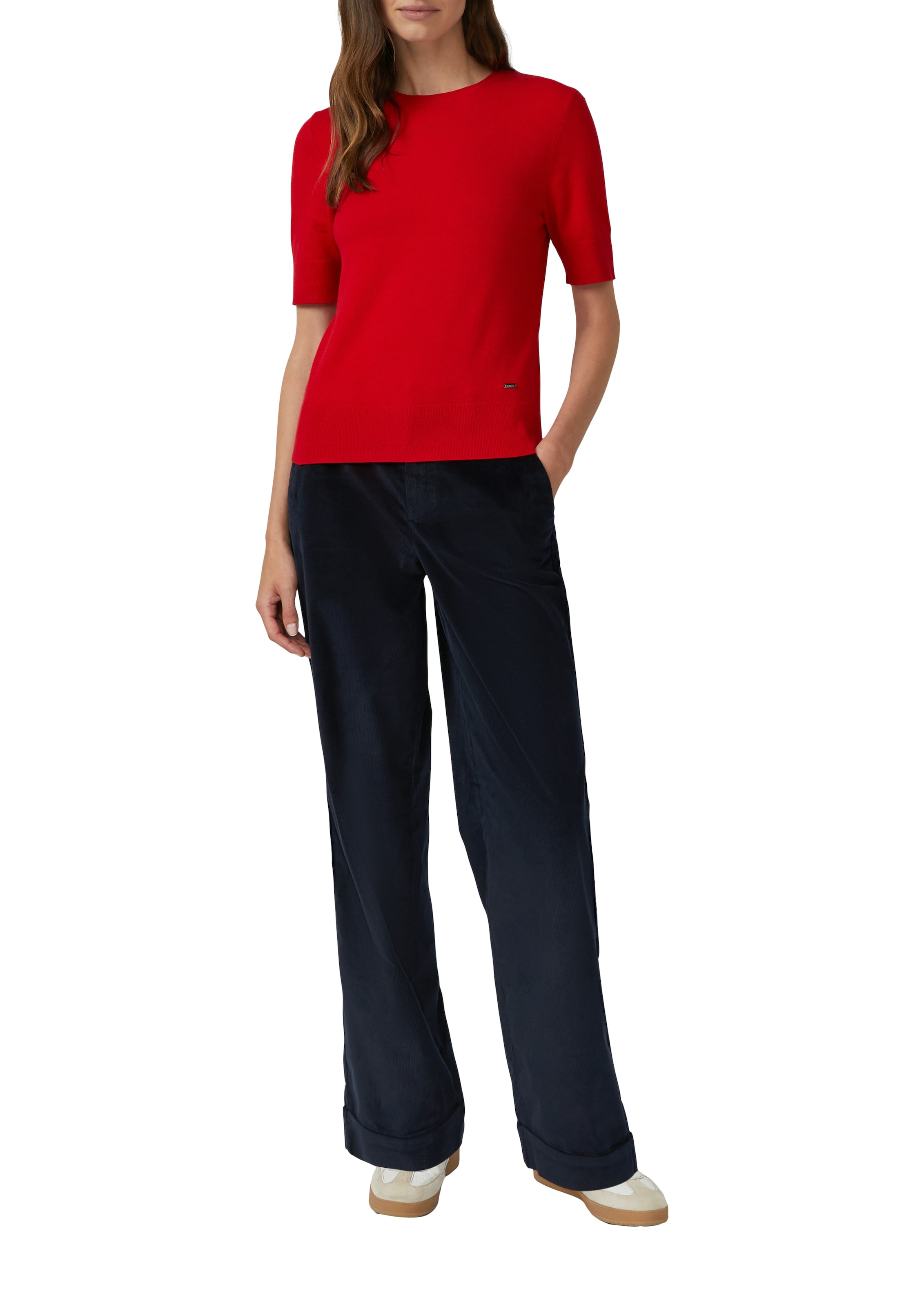 s.Oliver Kurzarmpullover mit Logo Stickerei