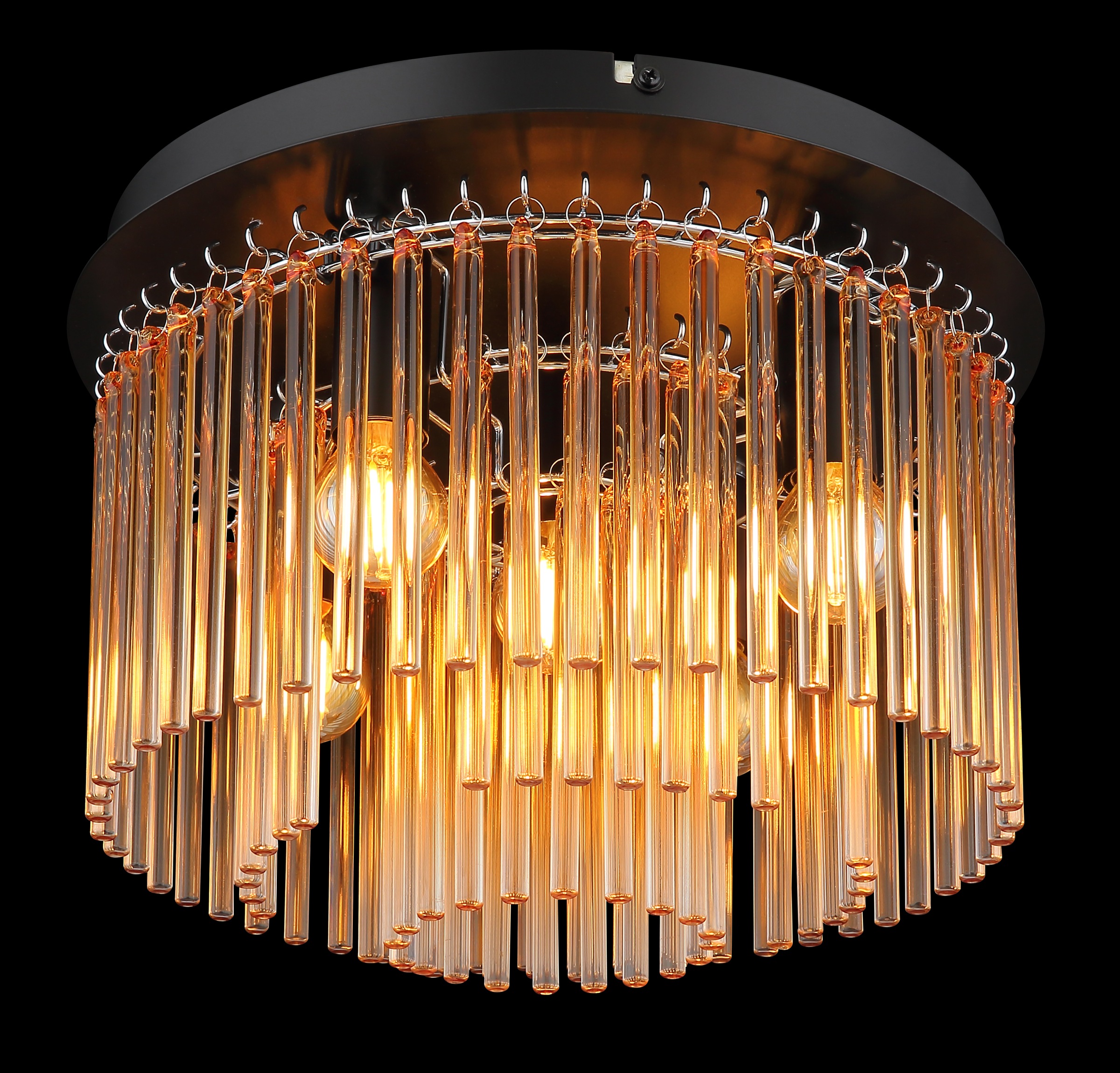 GLOBO LIGHTING Deckenleuchte »GORLEY«, Leuchtmittel E14 | ohne Leuchtmittel, Deckenleuchte/Glasstäbe/Glas amber/Wohnzimmer/Esszimmer