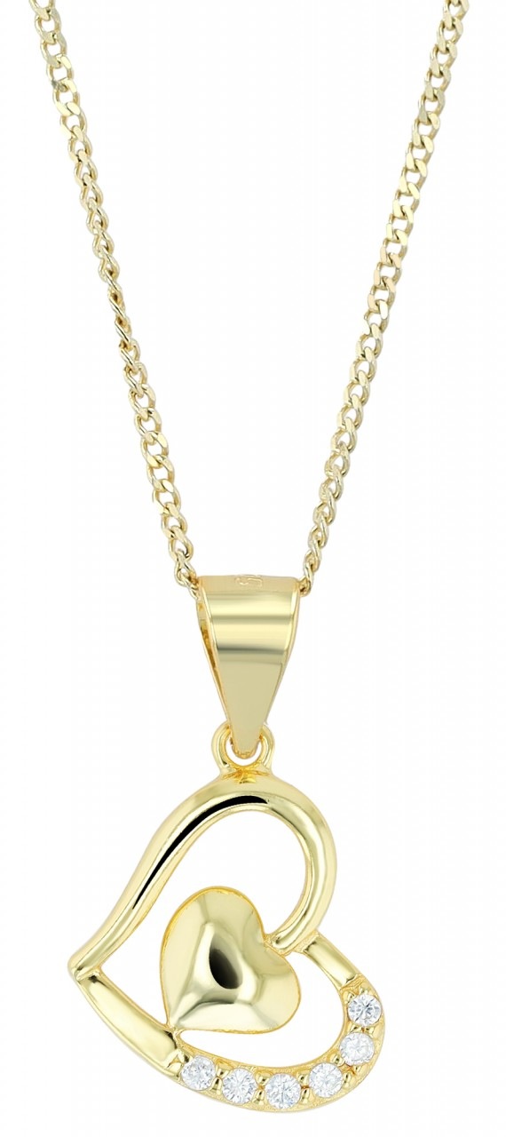 Kettenanhänger ADELIA´S "trendiger Herz Anhänger aus 925 Sterling Silber", silber, Schmuckanhänger, Damen, Silber 925 (Sterlingsilber), Kettenanhänger 2