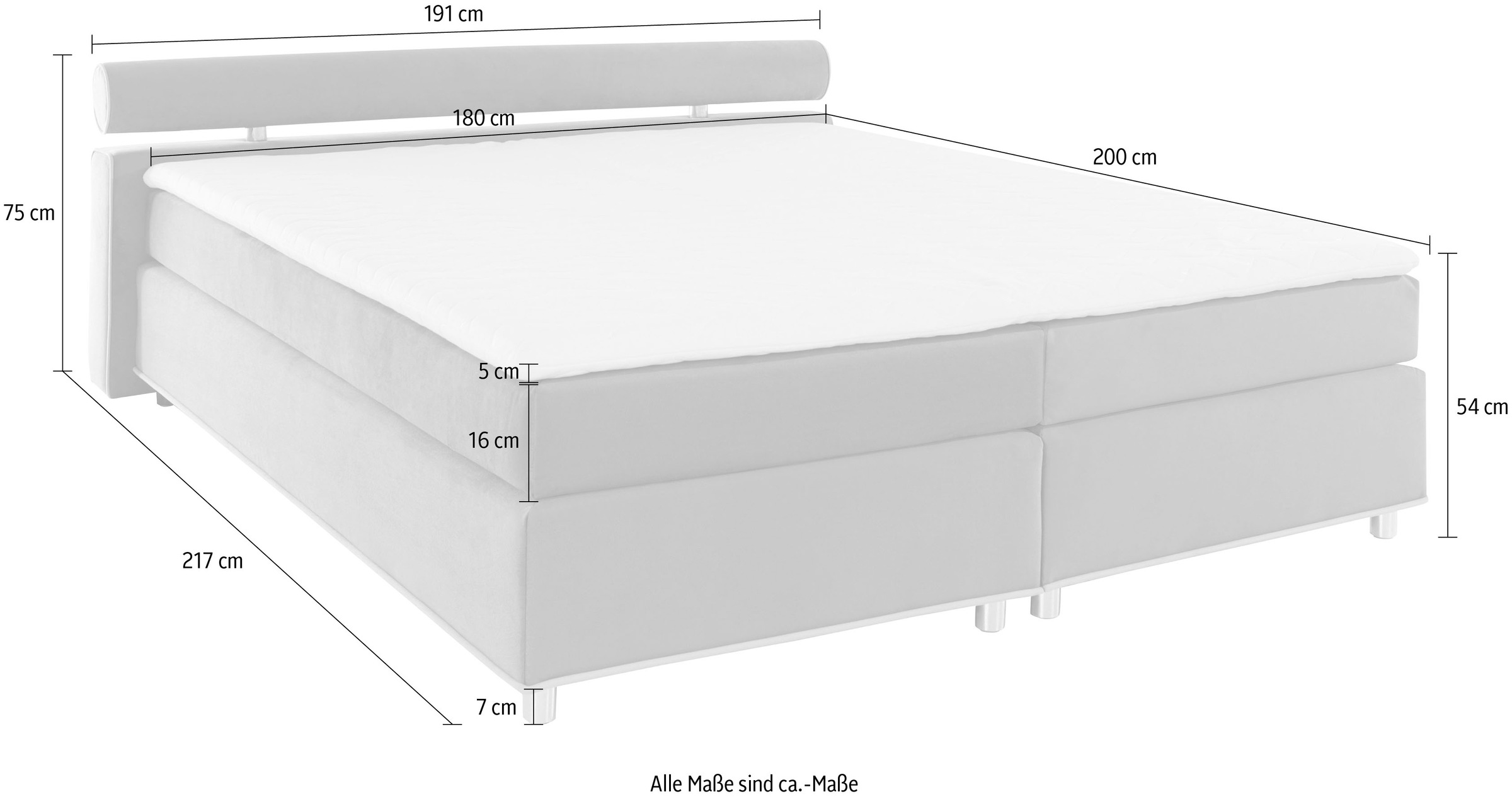 COLLECTION AB Boxspringbett »MELBOURNE«, inklusive Topper