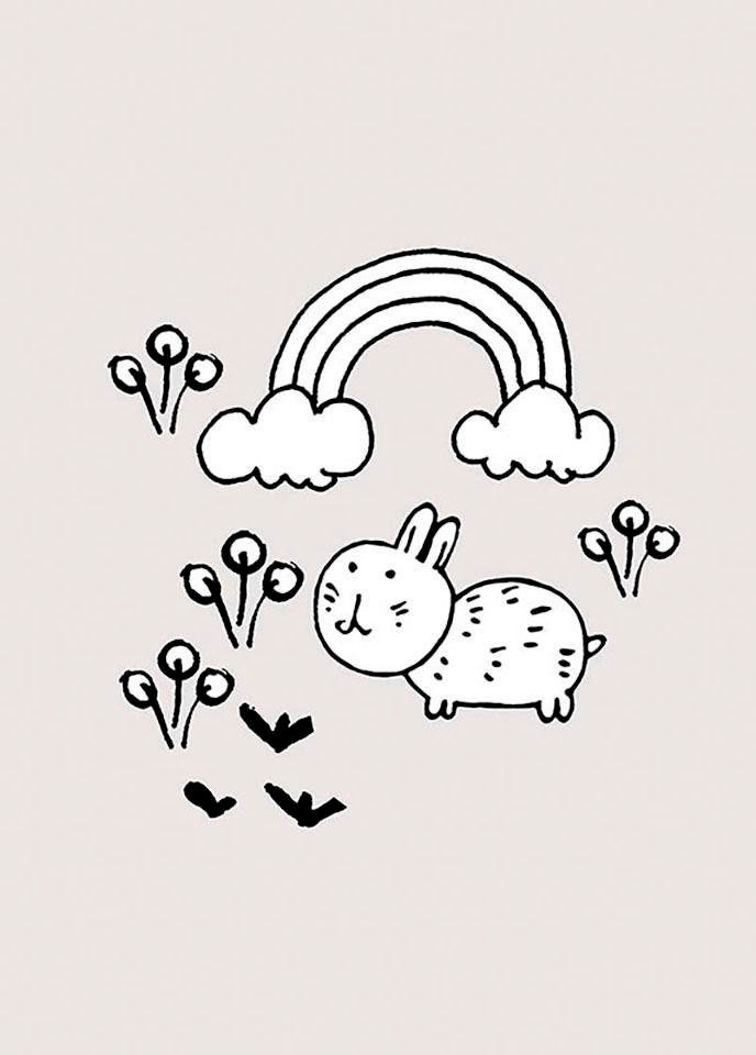 Komar Bild »Scribble Bunny«, Tiere, (1 St.), Wandbild zur Dekoration - ohne Rahmen