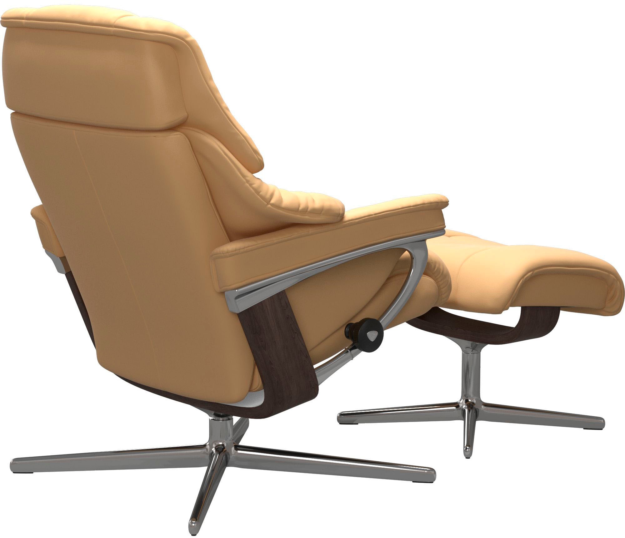 Thumbnail - Stressless Relaxsessel "Reno" Set, Relaxsessel mit Hocker, mit Hocker, mit Cross Base, Größe S, M & L, Holzakzent Wenge