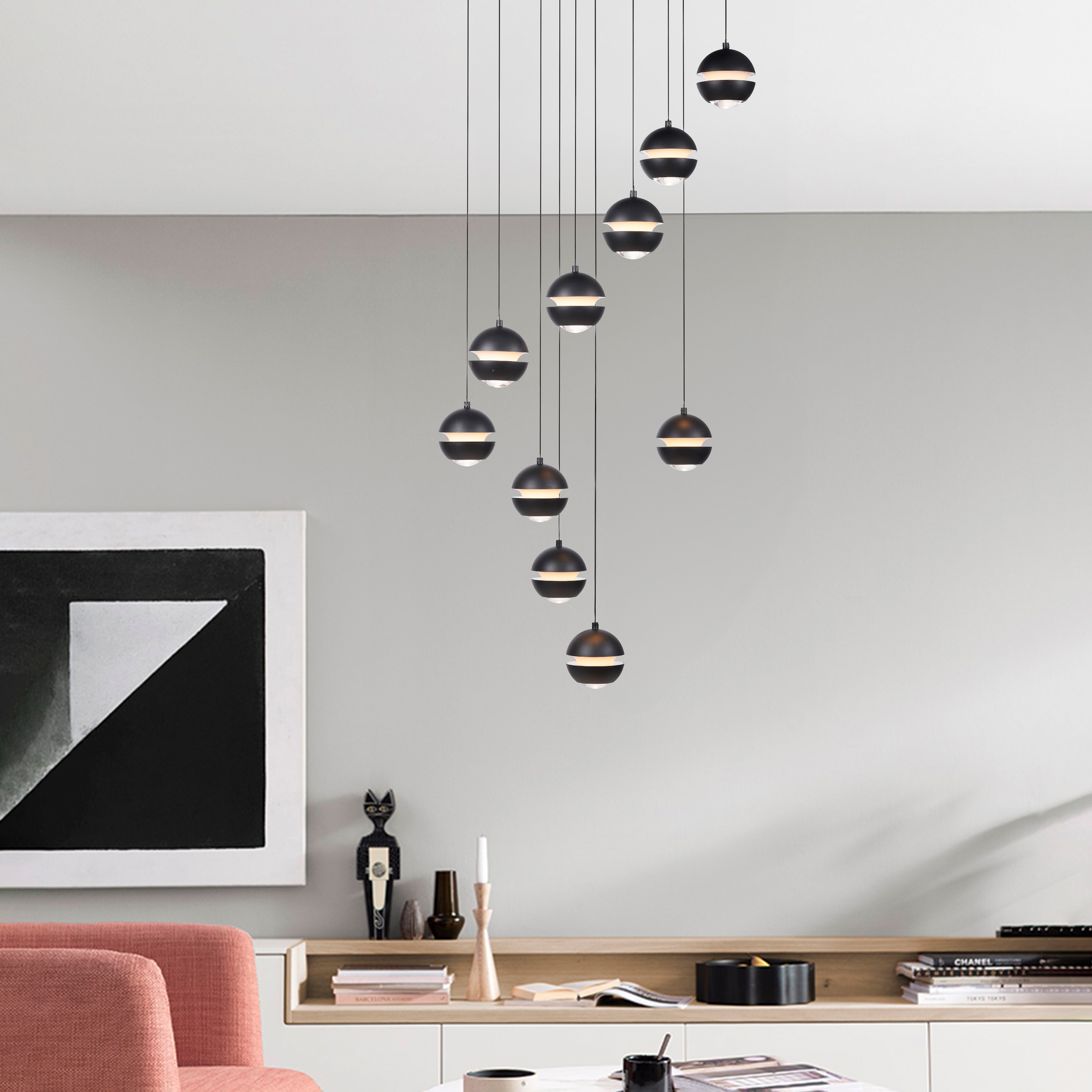 SCHÖNER WOHNEN-Kollektion LED Pendelleuchte »LINI« LED-Board 1 Stk. Warmweiß SCHÖNER WOHNEN Kollektion, 3-Stufen Dimmer, Comfort-Lift