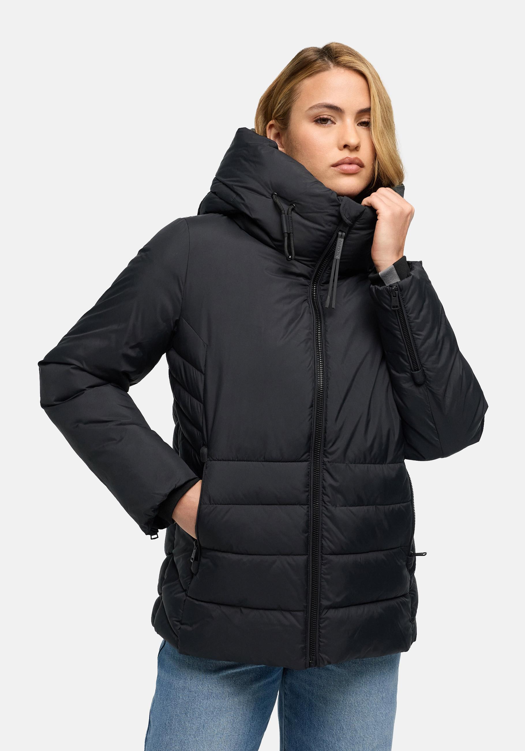 Navahoo Outdoorjacke "Waldengel XIV" mit Kapuze Damen Winter Steppjacke mit Kapuze und Kordelzug