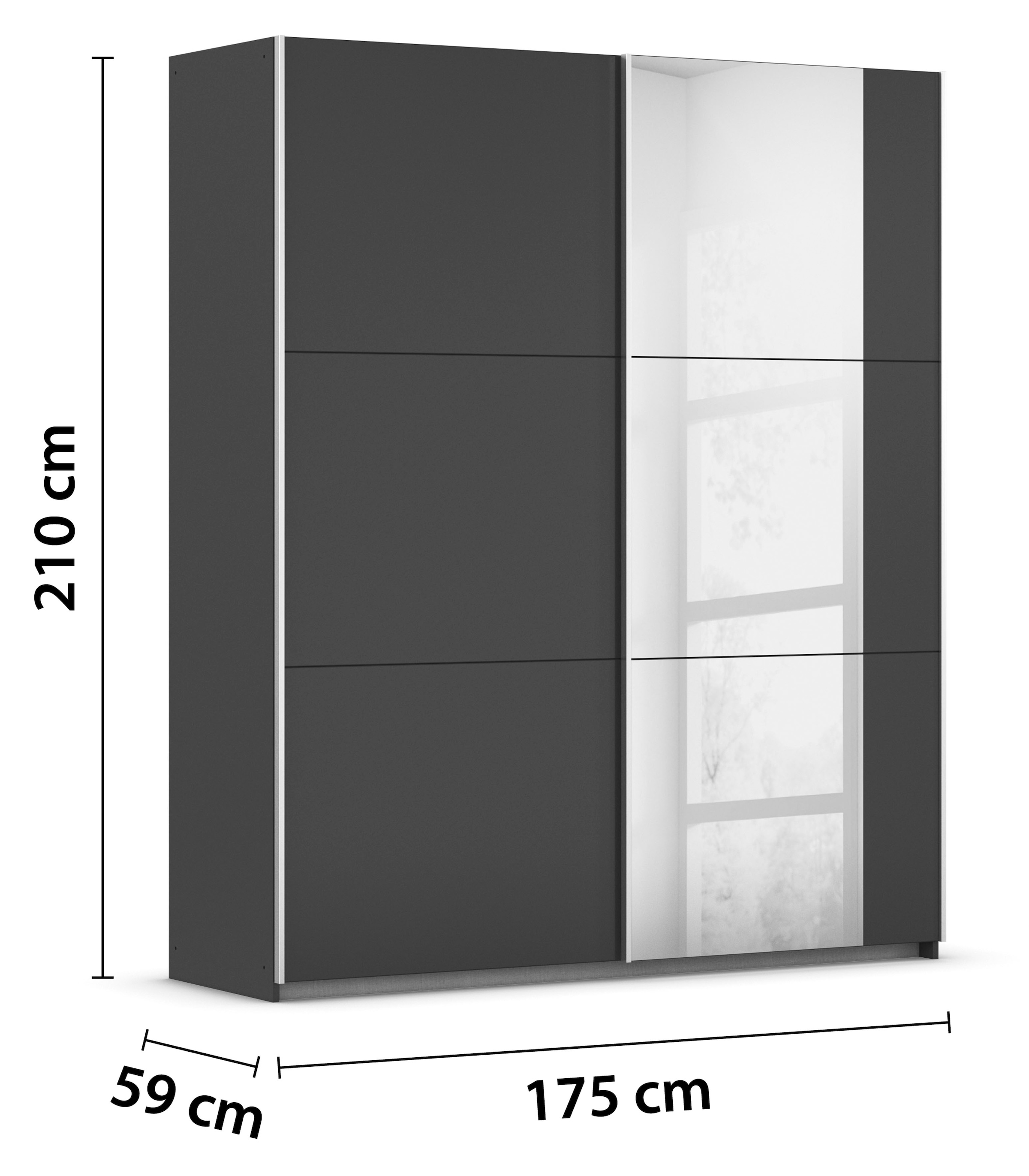 rauch Schwebetürenschrank »Kleiderschrank Garderobe TOPSELLER AURELIO mit 3 Ausstattungsvarianten«, 3 verschiedene Ausstattungsvarianten Griffe aus Metall MADE IN GERMANY