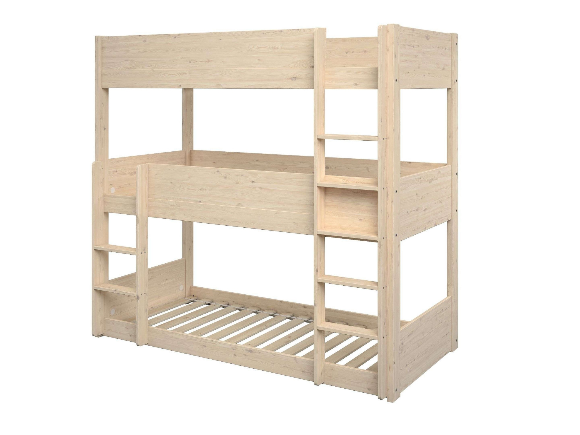 Lüttenhütt Etagenbett »TIPO BESTSELLER! Stockbett, Hochbett, Bodenbett, platzsparend«, (Leitern beidseitig montierbar), mit 3 Schlafplätzen, FSC® zertifiziertes Massivholz (Kiefer)