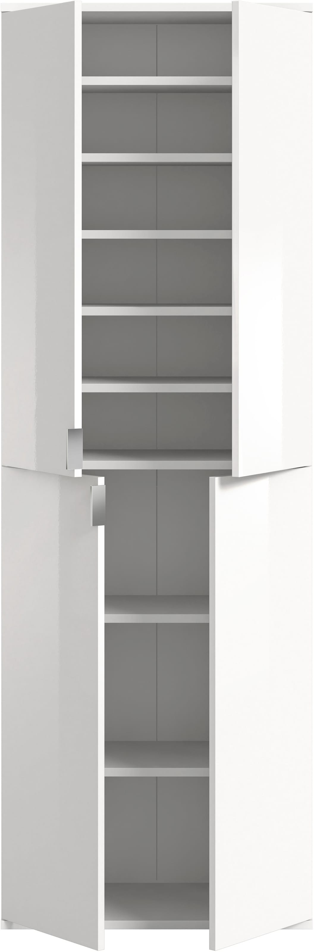 INOSIGN Mehrzweckschrank »Trondheim, Höhe 193 cm, 4 Türen, 9 Fächer, 7 Einlegeböden«, inkl. ausziehbarer Kleiderstange, Garderobenschrank, Kleiderschrank
