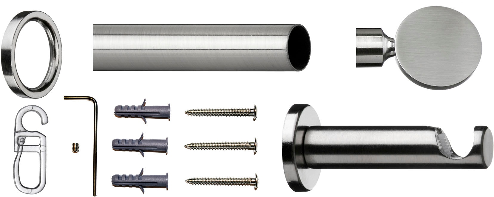 indeko Gardinenstange »Rondo«, 1 läufig-läufig, Fixmaß, Komplett-Set inkl. Ringen und Montagematerial