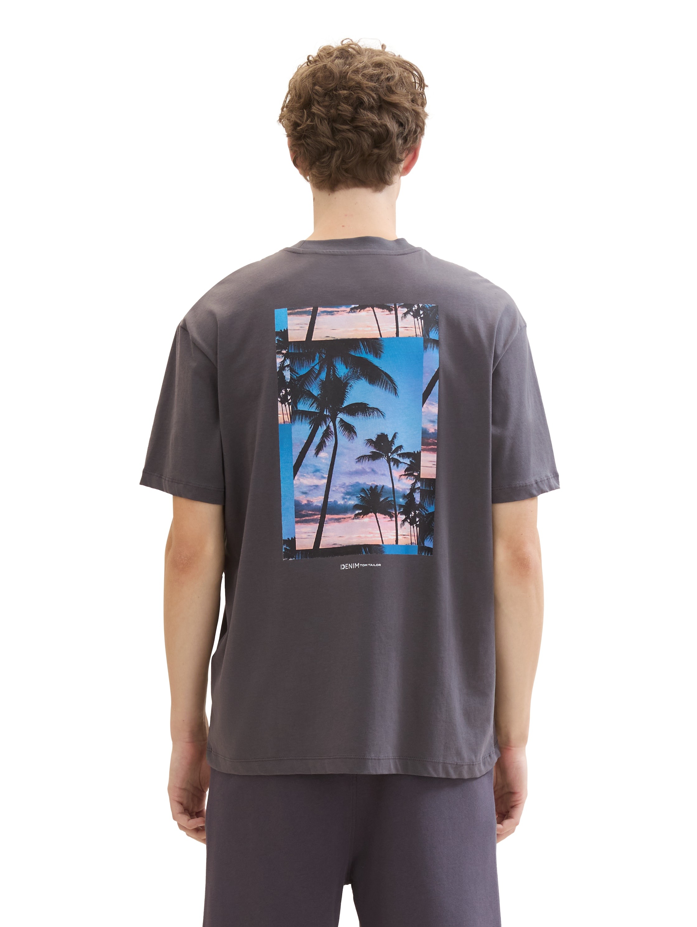 TOM TAILOR Denim Rundhalsshirt, mit Backprint