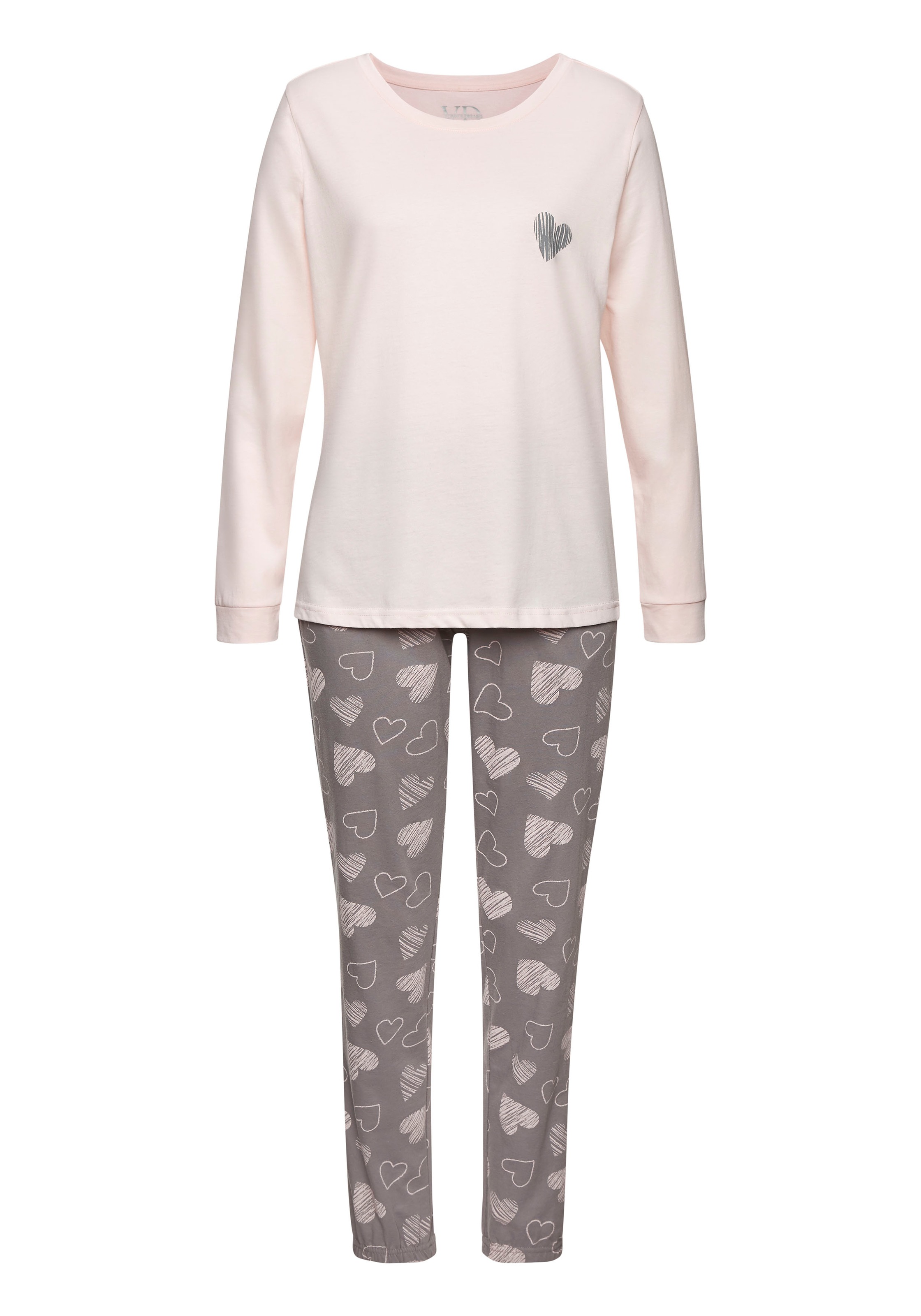 Vivance Dreams Pyjama 1-teilig, mit süßem Herzchen-Print günstig online kaufen