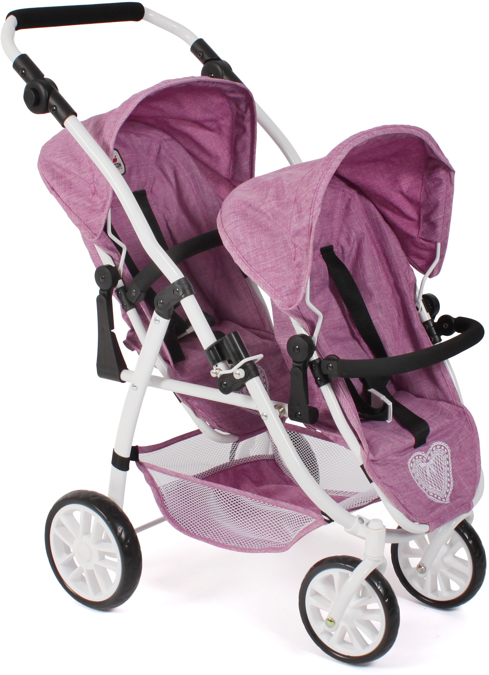 CHIC2000 Puppen-Zwillingsbuggy »Vario, Jeans Pink«