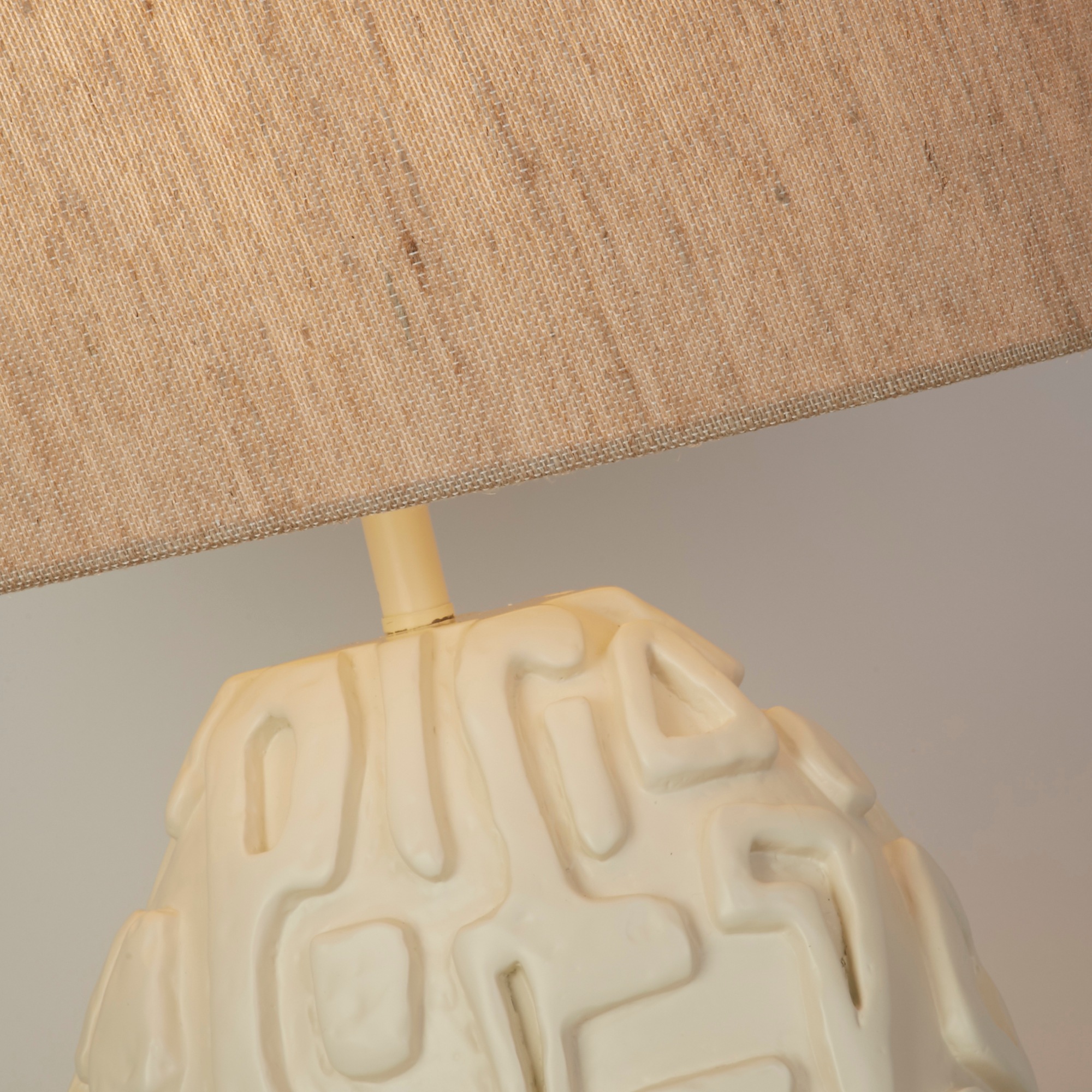 Searchlight LED Bilderleuchte »Adelaide 1Lt Tischlampe, Cremeharz mit weißem Leinen-Shad« E27 1 Stk.