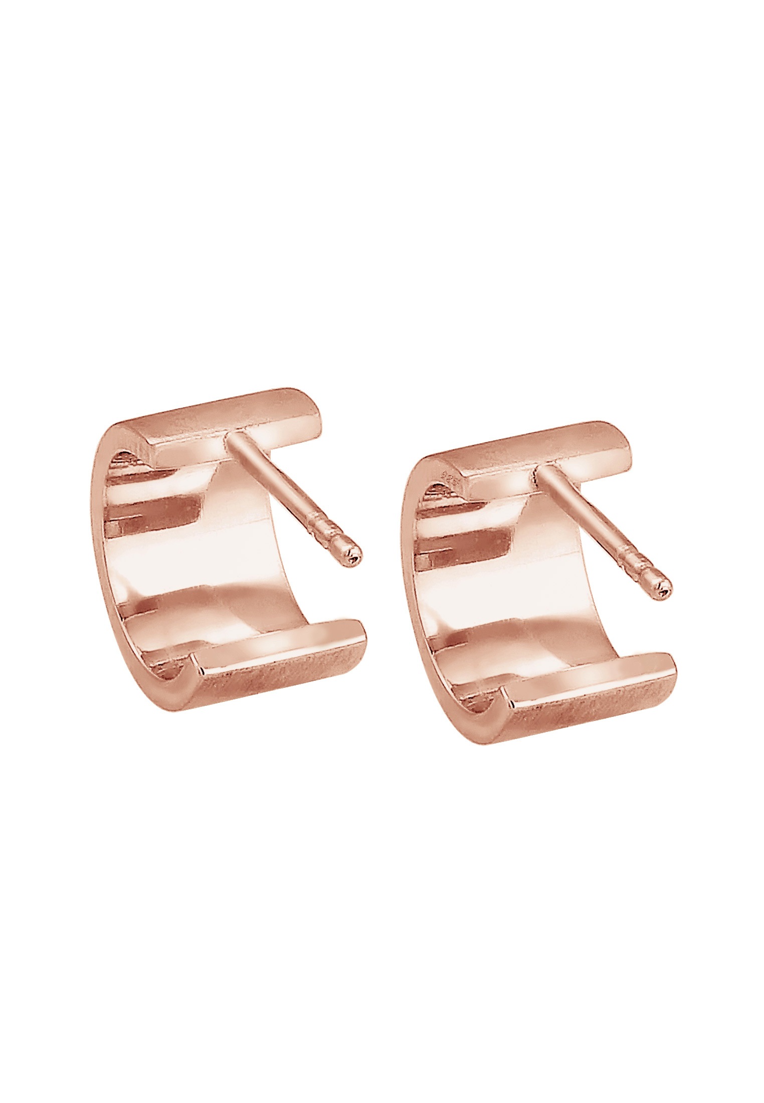 Elli Paar Creolen »Ohrstecker Halbcreolen Matt Modern 925 Sterling Silver«