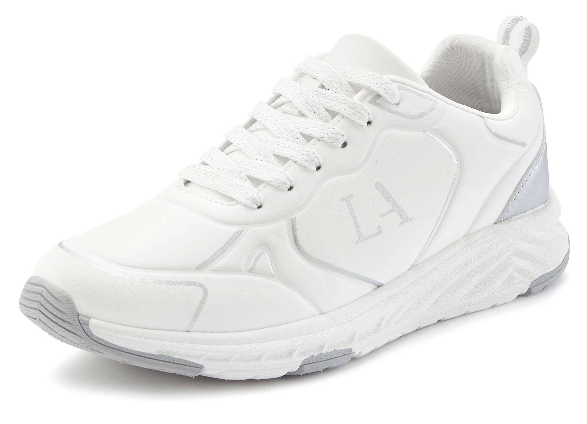 LASCANA Sneaker "Freizeitschuh, Schnürschuh", mit Farbakzenten VEGAN günstig online kaufen