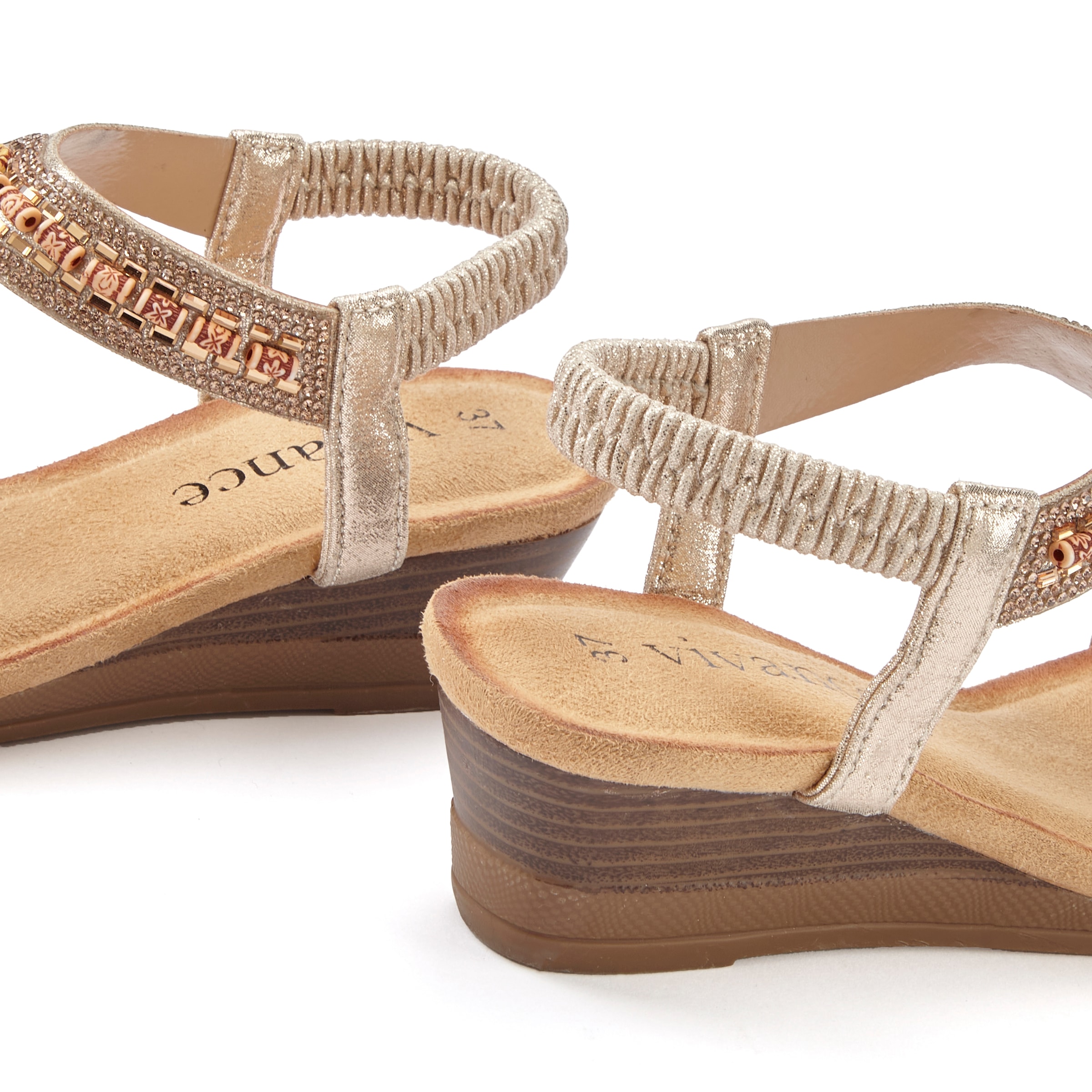 Vivance Sandalette »Sommerschuh«, Sandale, Sommerschuh mit Glitzerdetails und elastischem Riemchen VEGAN