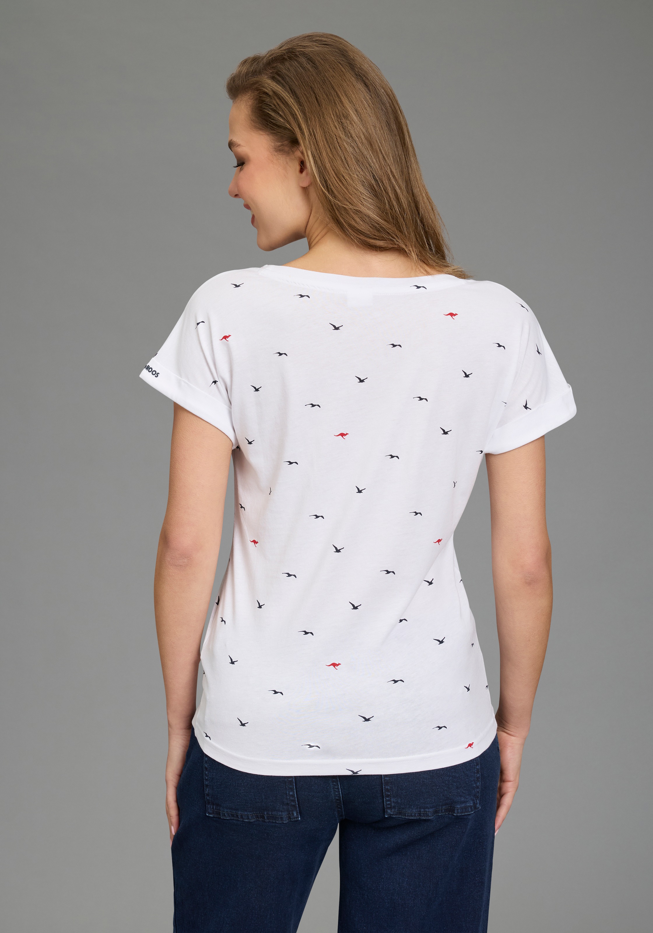 KangaROOS Print-Shirt kurzärmelig, figurumspielend, mit Print, mit Rundhals günstig online kaufen