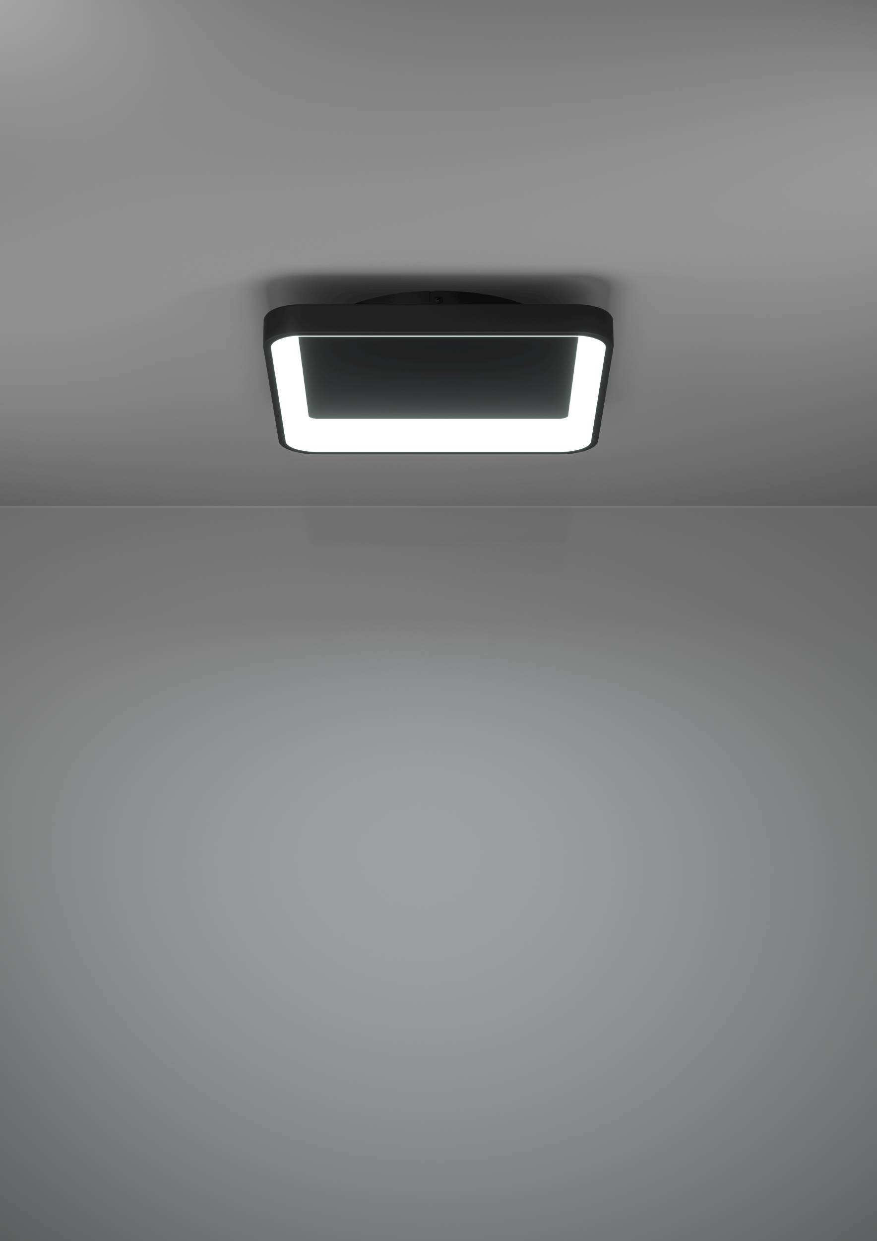 EGLO Deckenleuchte »Loretello Deckenlampe, Wohnzimmerlampe, Metall und Kunststoff, Lampe« LED-Modul 1 Stk. Kaltweiß | Neutralweiß | Warmweiß Wand-/Deckenleuchte - L35 x B35 x H7,5 cm - schwarz - 12W inkl.