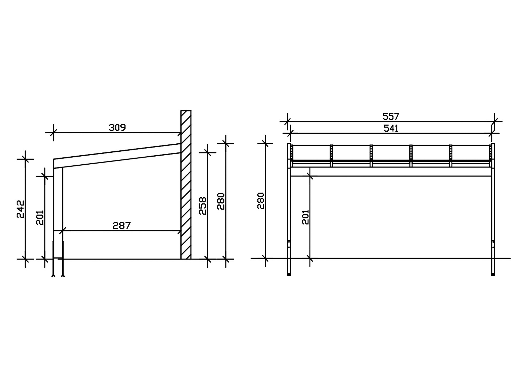 Skanholz Terrassendach »Novara« BxT: 557x309 cm