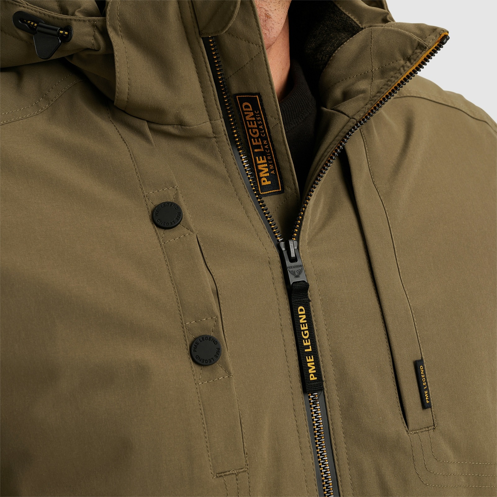 PME LEGEND Outdoorjacke »Semi long jacket STEARPACKER Ottoman«, mit Kapuze, mit Kapuze