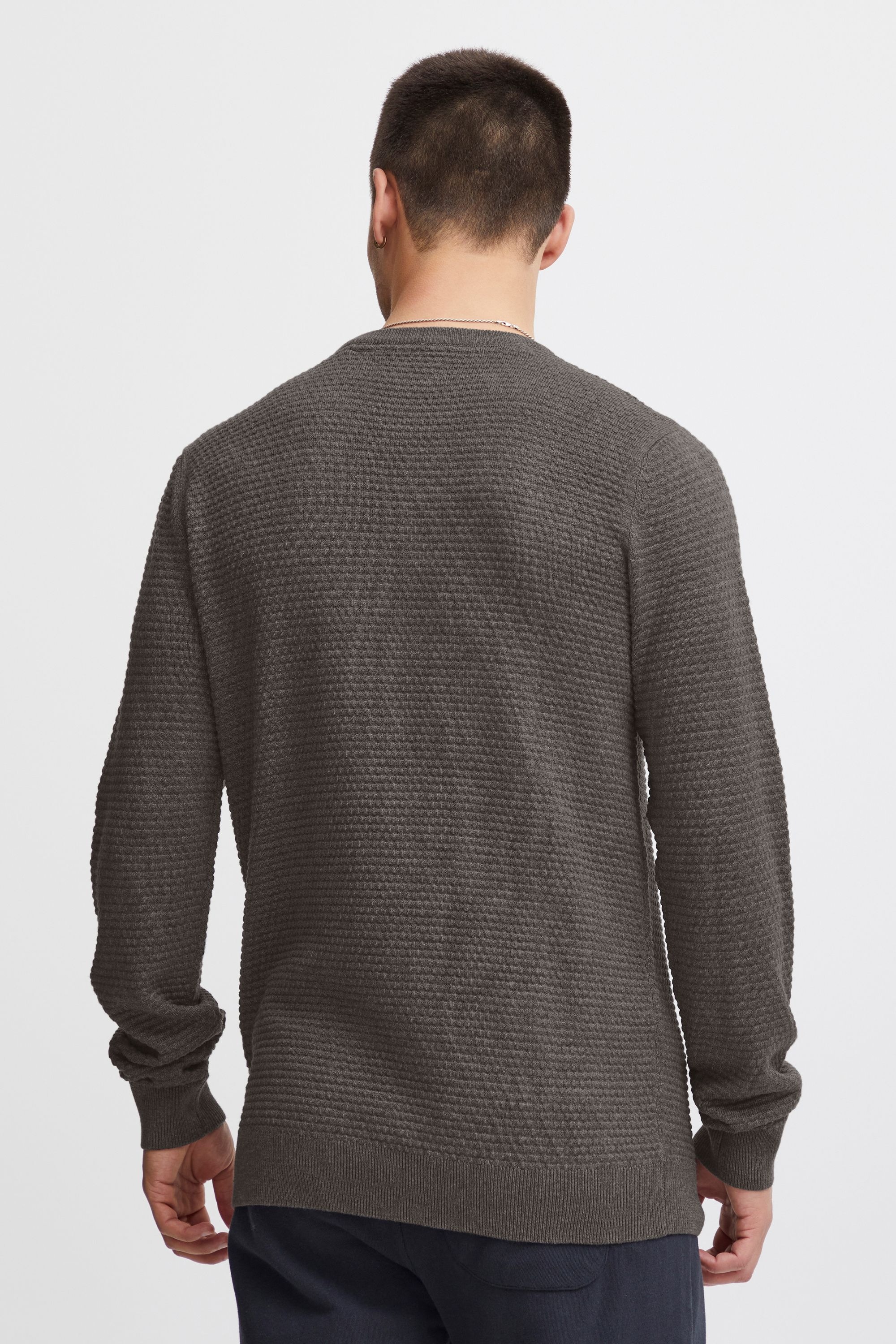 Strickfleece-Pullover BLEND "Strickpullover BHZap", Herren, Gr. M, grau (pewter mix), Obermaterial: 100% Baumwolle CO., Pullover 6