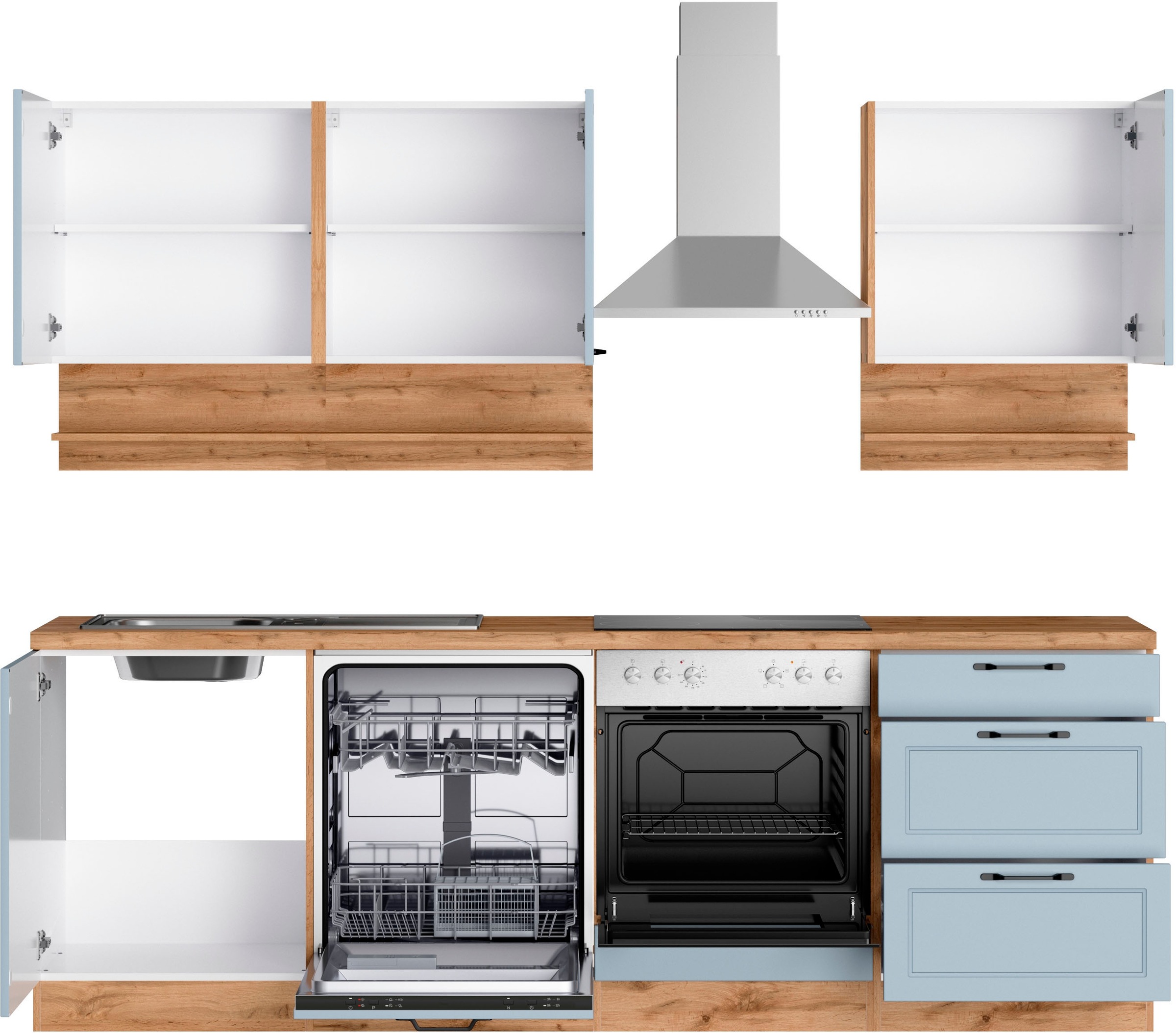 KOCHSTATION Küche »KS-Lana«, 240 cm breit, wahlweise mit oder ohne E-Geräte