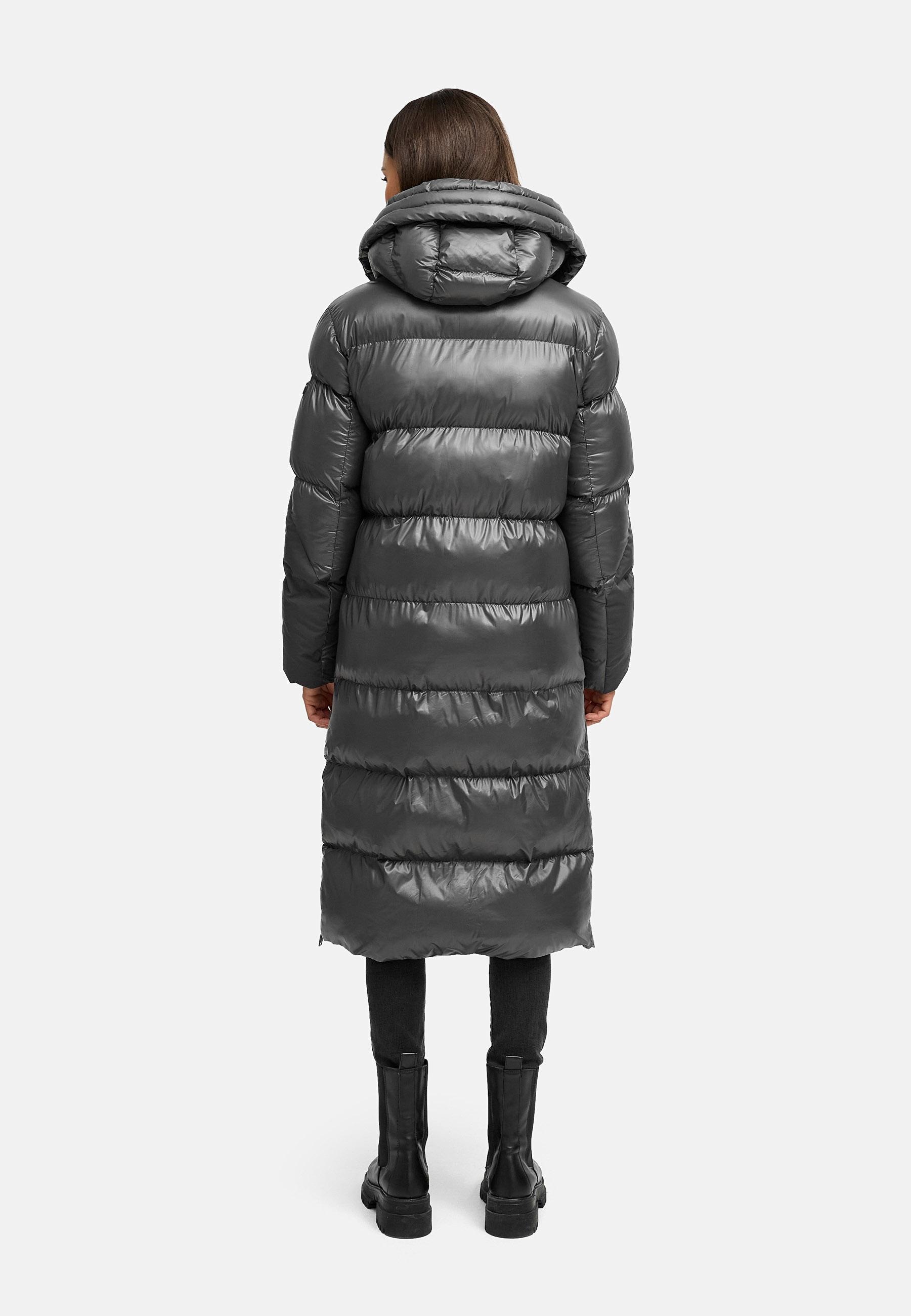 Navahoo Steppmantel »Knusperherz 14«, Langer gesteppter Damen Wintermantel mit Materialmix