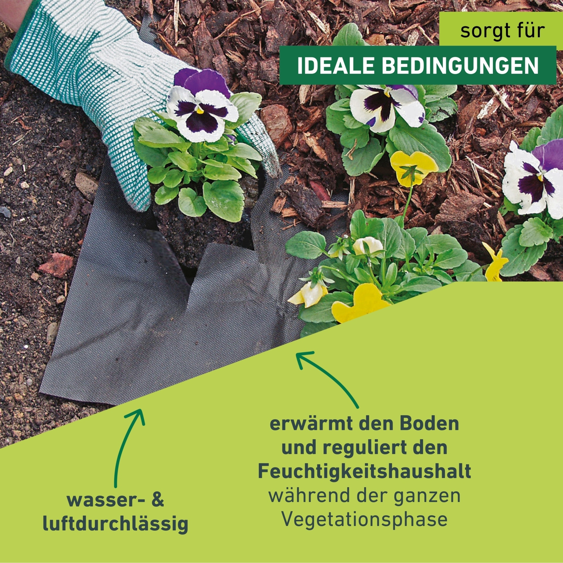 Windhager Unkrautvlies »Basic, atmungsaktiver und wasserdurchlässiger Abdeckvlies« 1 Stk. tlg. Gartenfolie Wurzelsperre 5 x 1,6 m 30 g/m², schwarz