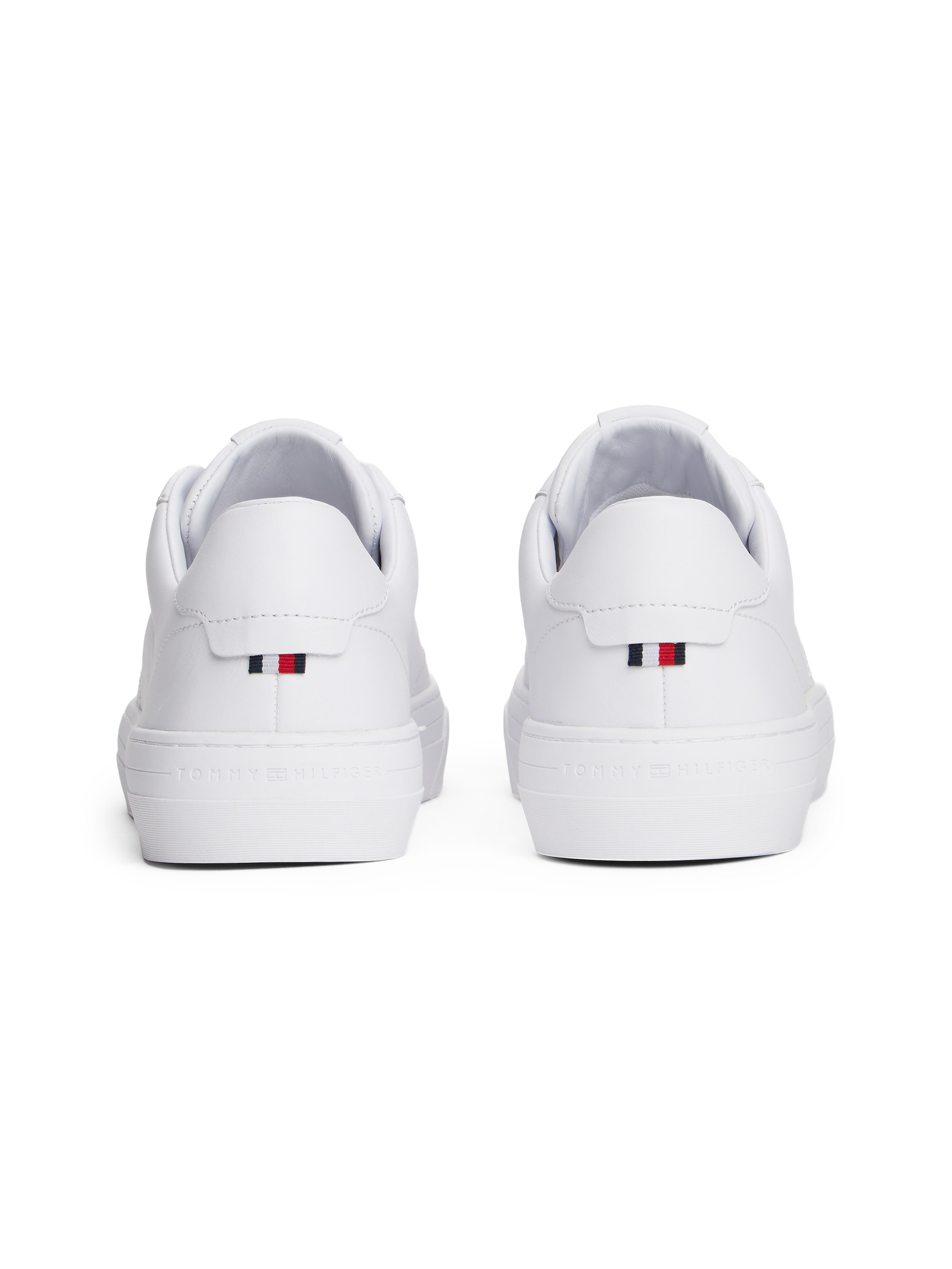 Tommy Hilfiger Sneaker »PREMIUM DRESS CUPSOLE LTH«, Freizeitschuh, Halbschuh, Schnürer mit Flaggen-Emblem an der Ferse