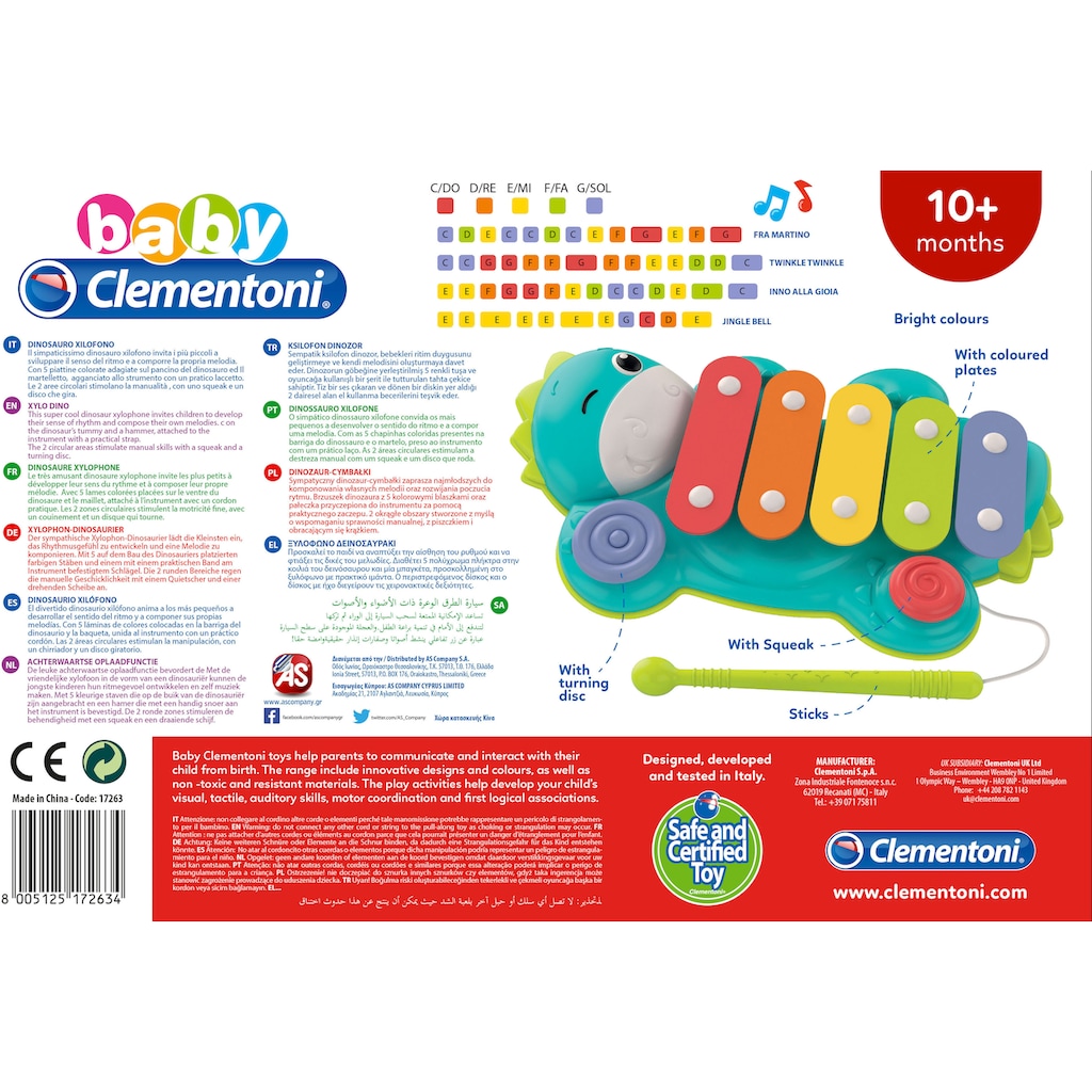 Clementoni® Spielzeug-Musikinstrument »Baby Clementoni, Xylo Dino«