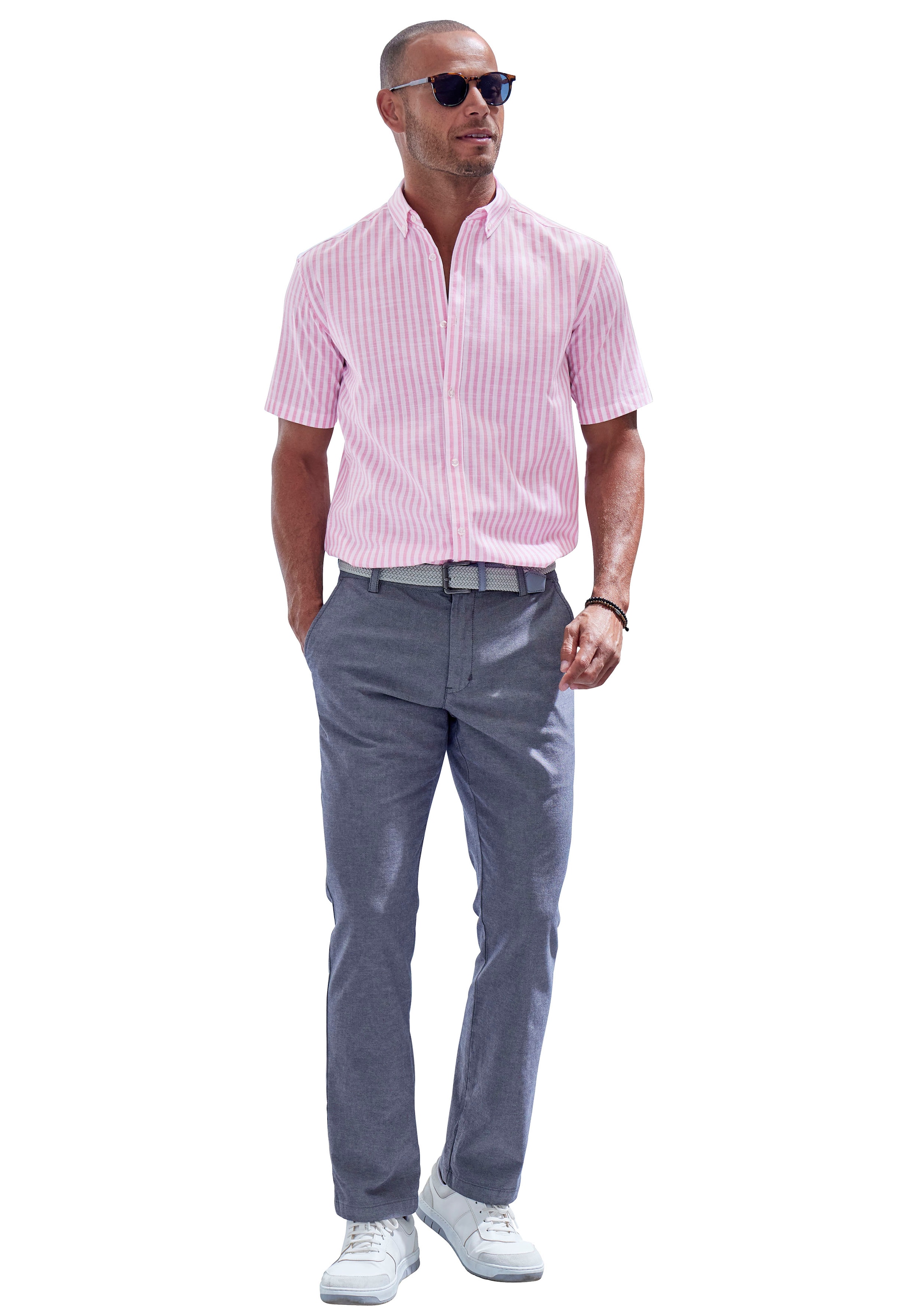 John Devin Chinohose »regular-fit, lange Oxford Hose«, aus elastischer Baumwoll-Qualität