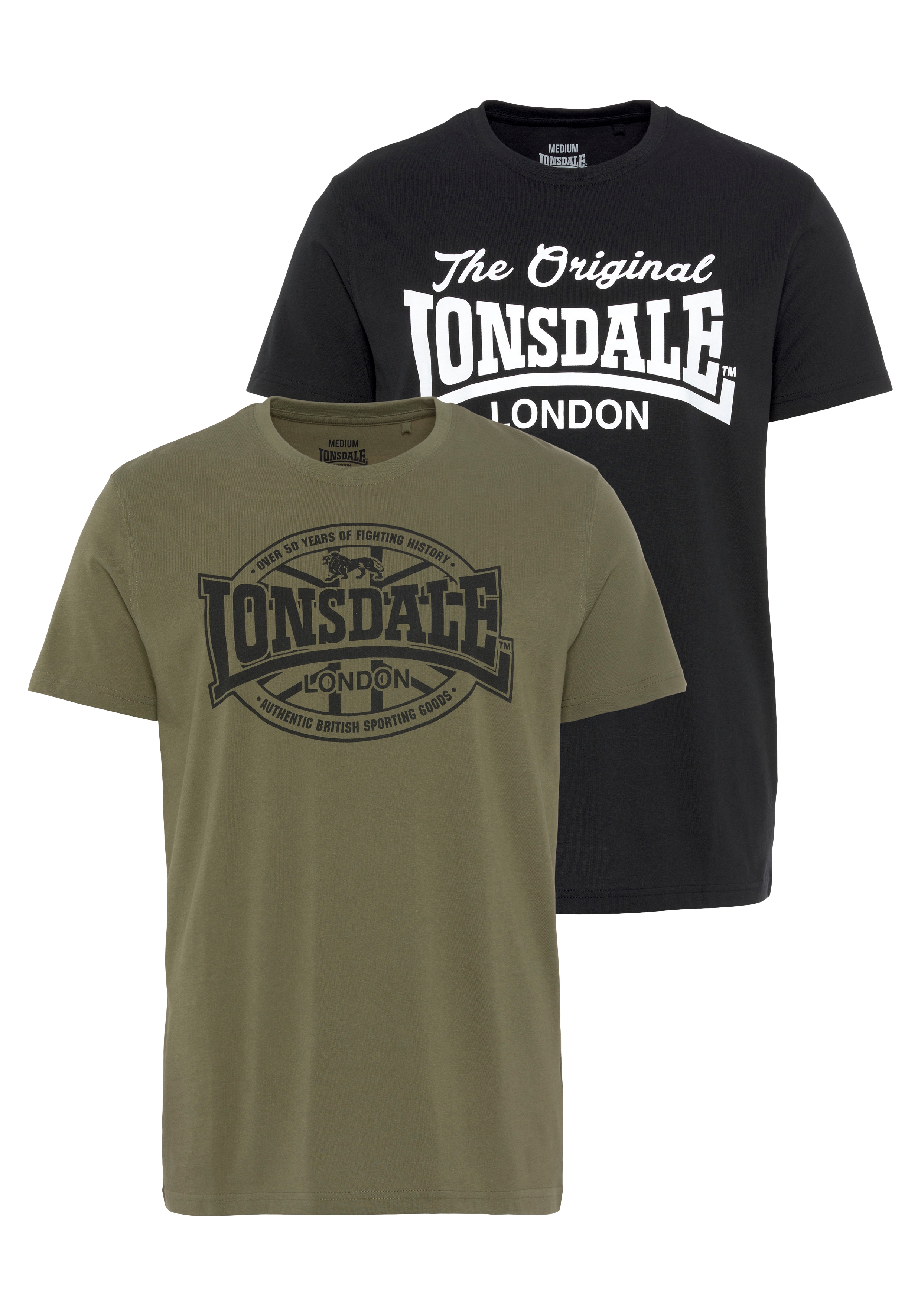 Lonsdale T-Shirt "MORHAM" Packung, 2er-Pack, 2 Stk. aus Baumwollmischung, mit Rundhalsausschnitt, Kurzarm