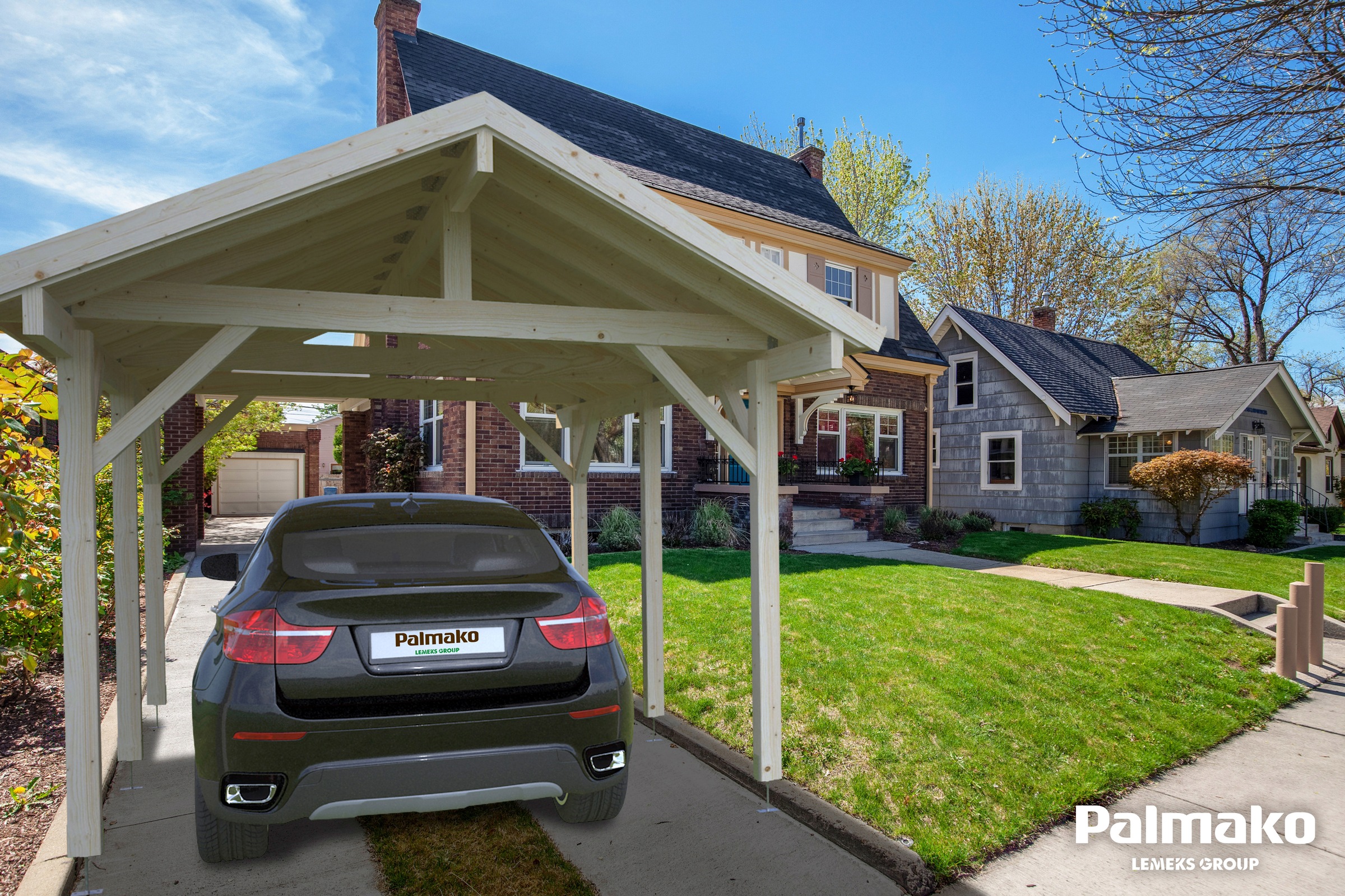 12' x 17' Palmako Robert Wooden Carport (3.5m x 5.1m)