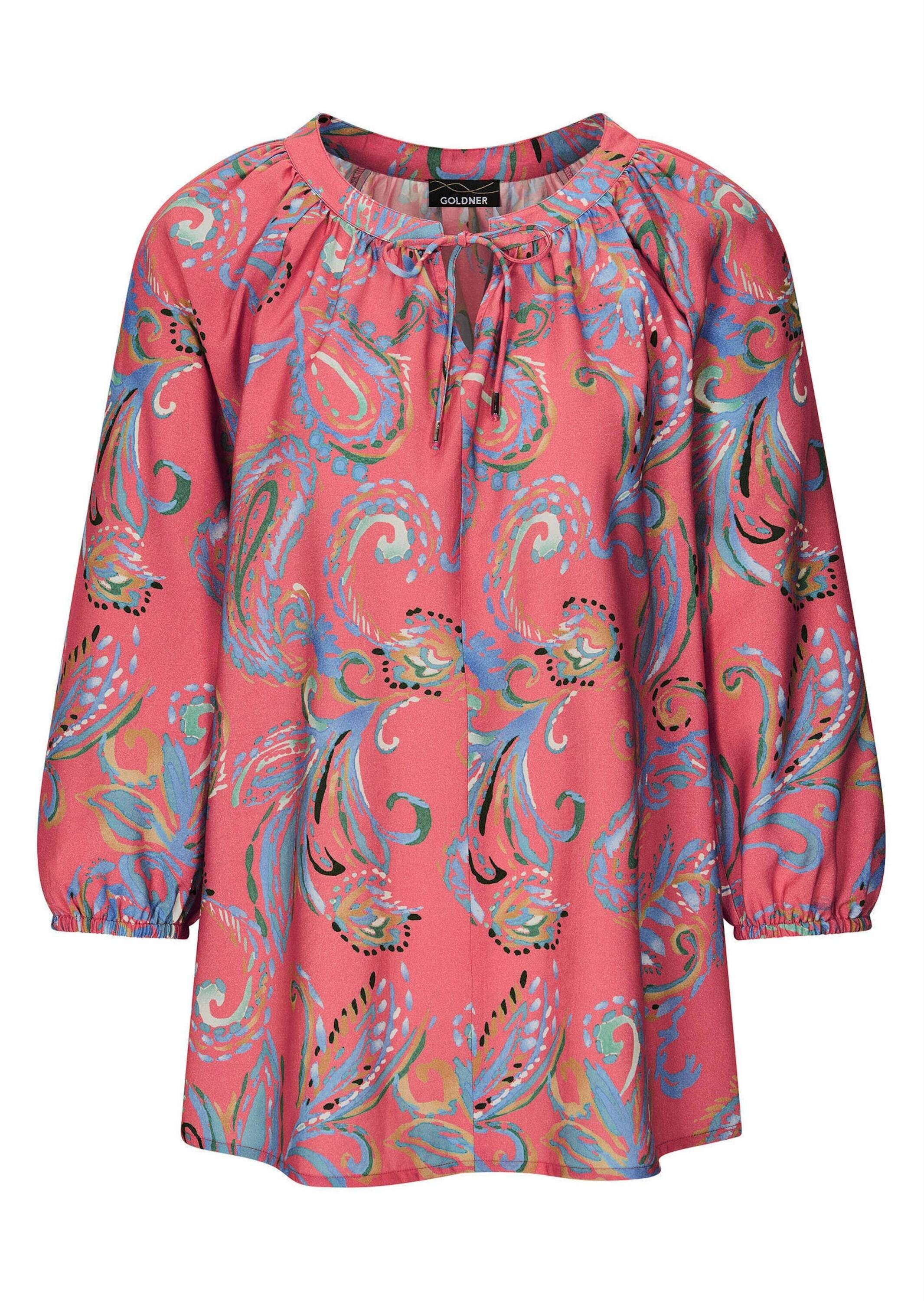 GOLDNER "Viskosebluse mit Paisley-Muster" Bändchen am Ausschnitt