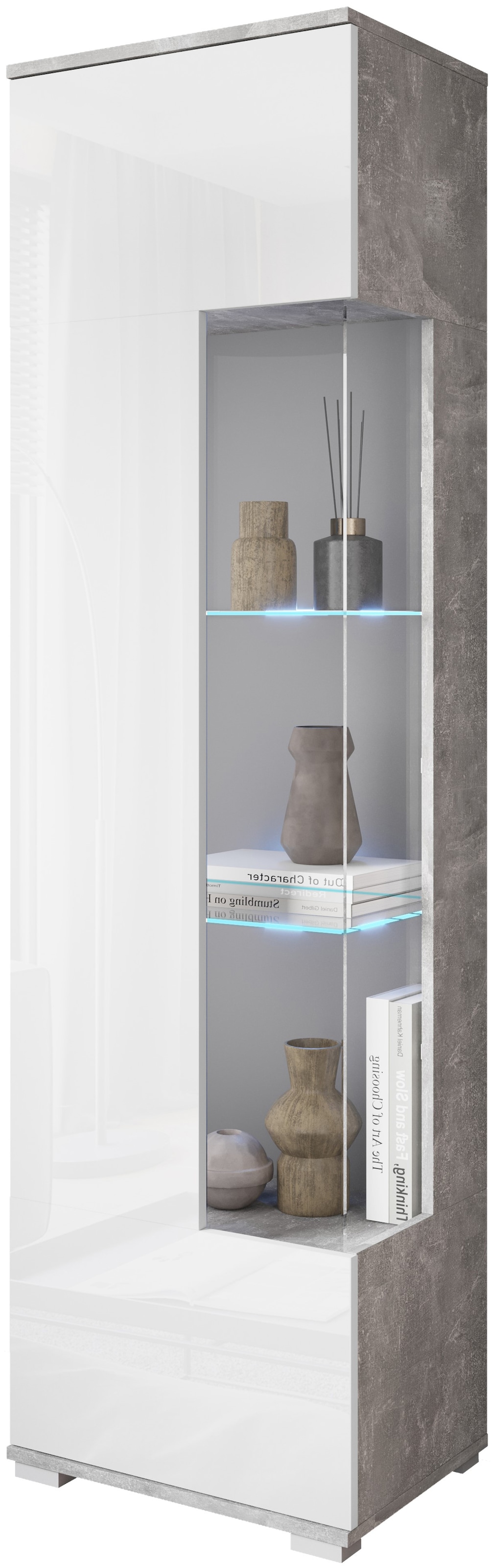 INOSIGN Vitrine »Kenia, stehend und hängend, Türanschlag wechselbar«, (1 St.), Vitrineschrank mit Glastüren 160 cm Höhe
