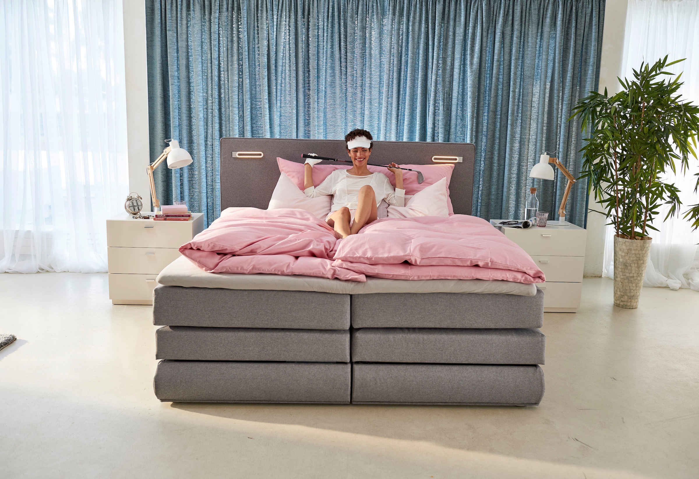 COLLECTION AB »NINONI, Stauraumbett mit Bettkasten & TTFK-Matratze« inkl. Topper, wahlweise mit LED-Beleuchtung, 180/200 cm x 200 cm