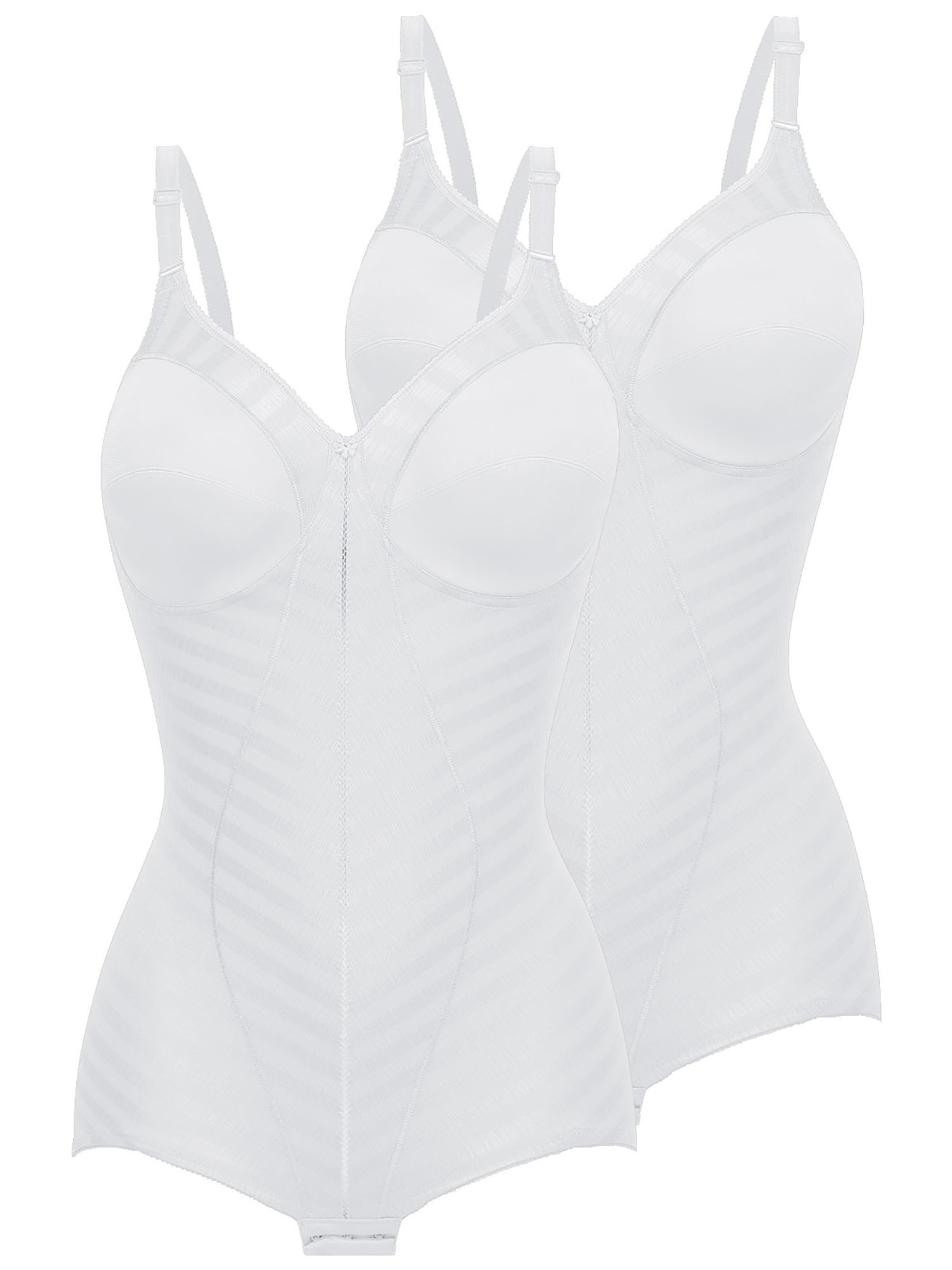 FELINA Damen Body "2er Pack Body ohne Bügel Weftloc", Gr. 105, weiß, Obermaterial: 65% Polyamid PA. 35% Elasthan EL., Bodys