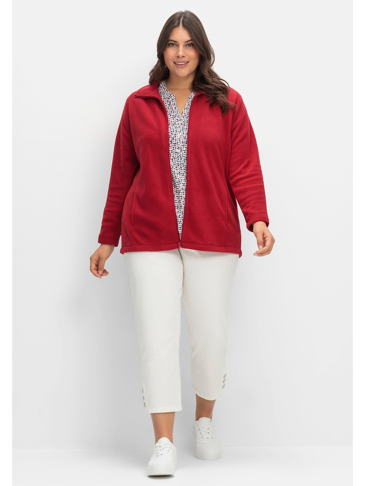 Sheego Strickjacke »Große Größen«, mit Reißverschluss
