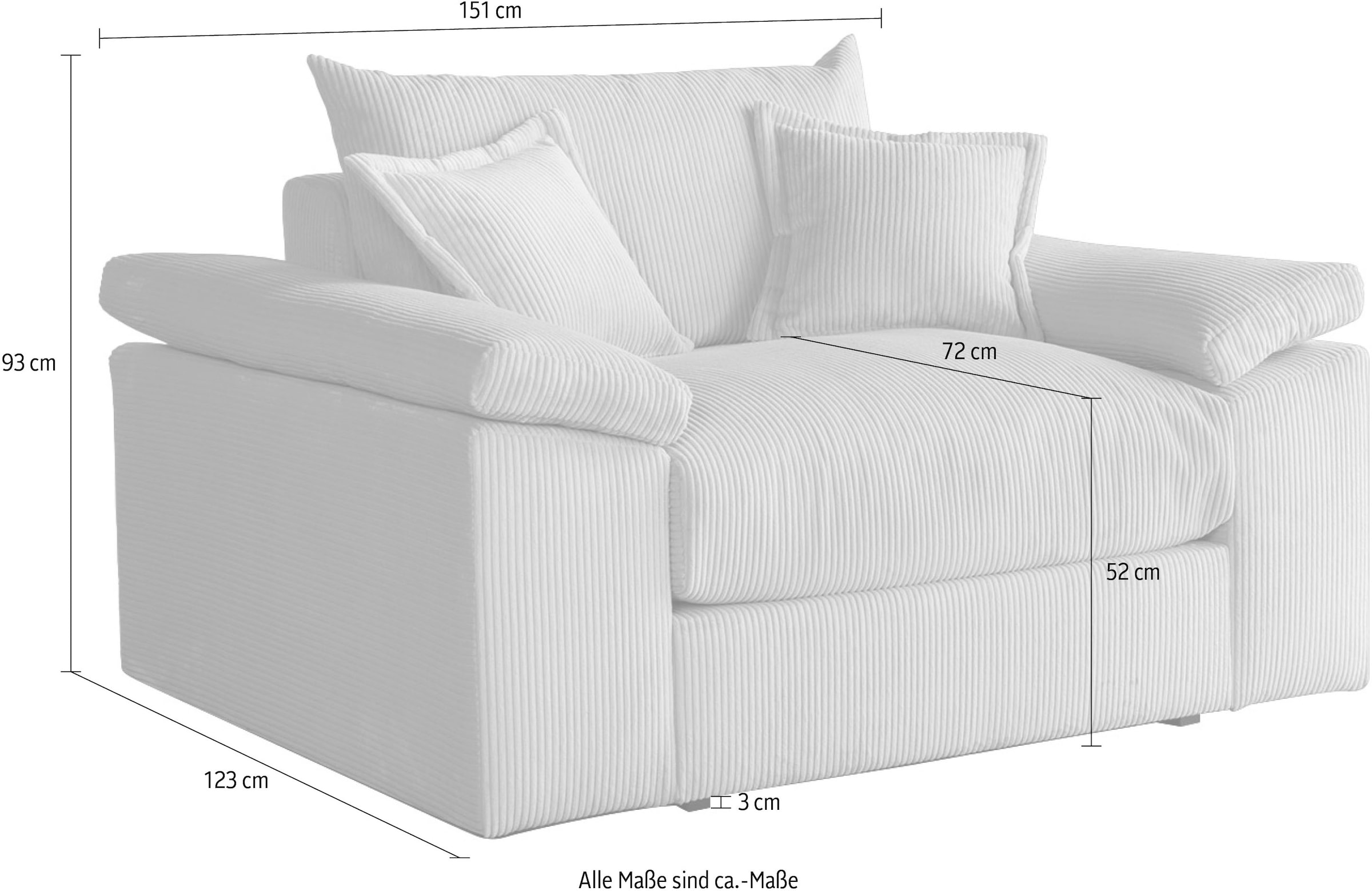 Home affaire XXL-Sessel »Soft&Cosy«, in Cord, inklusive Kissen