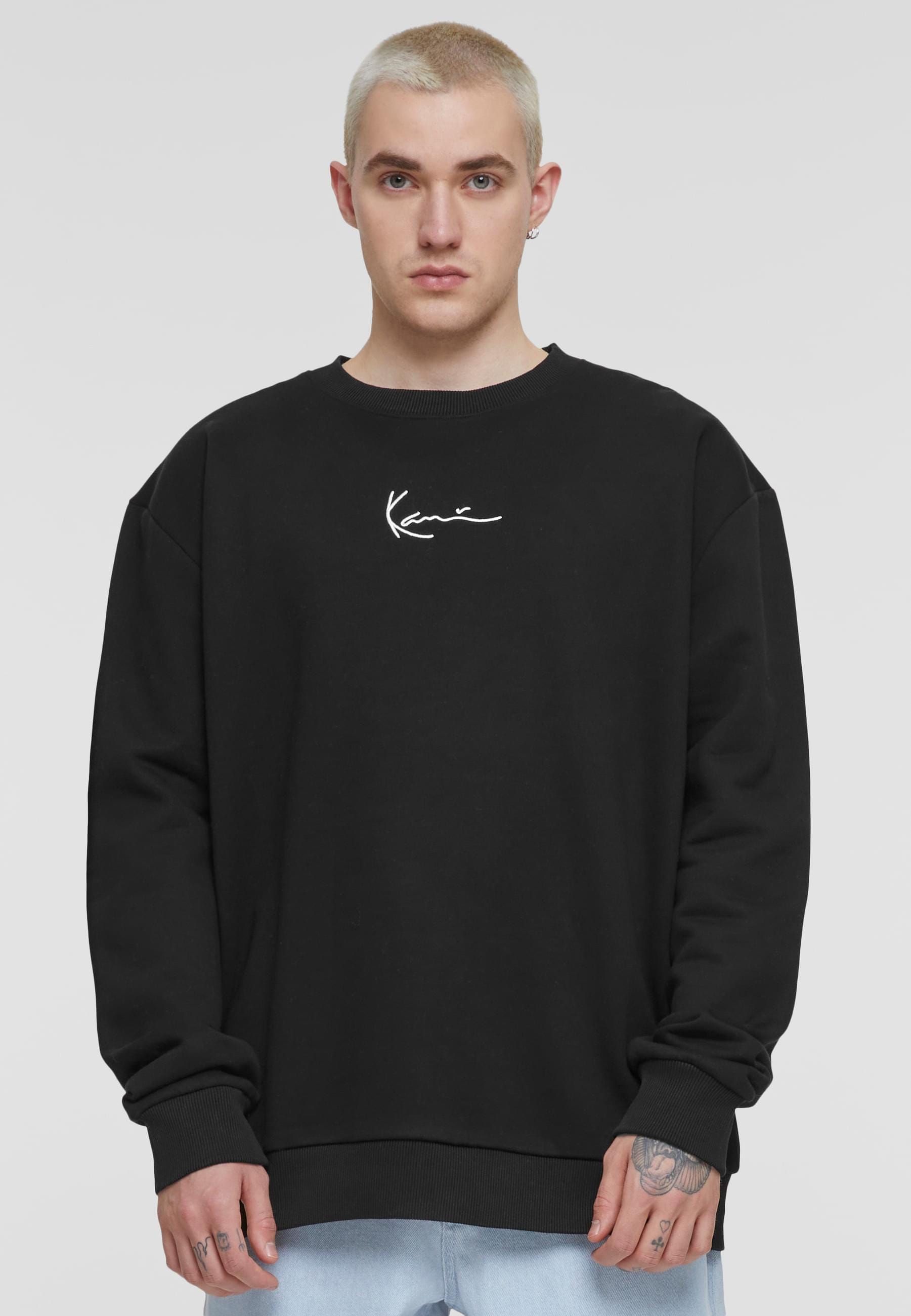 Karl Kani Rundhalspullover »Karl Kani Herren KKMQ12003BLK Small Signature Crew«, (1 tlg.)