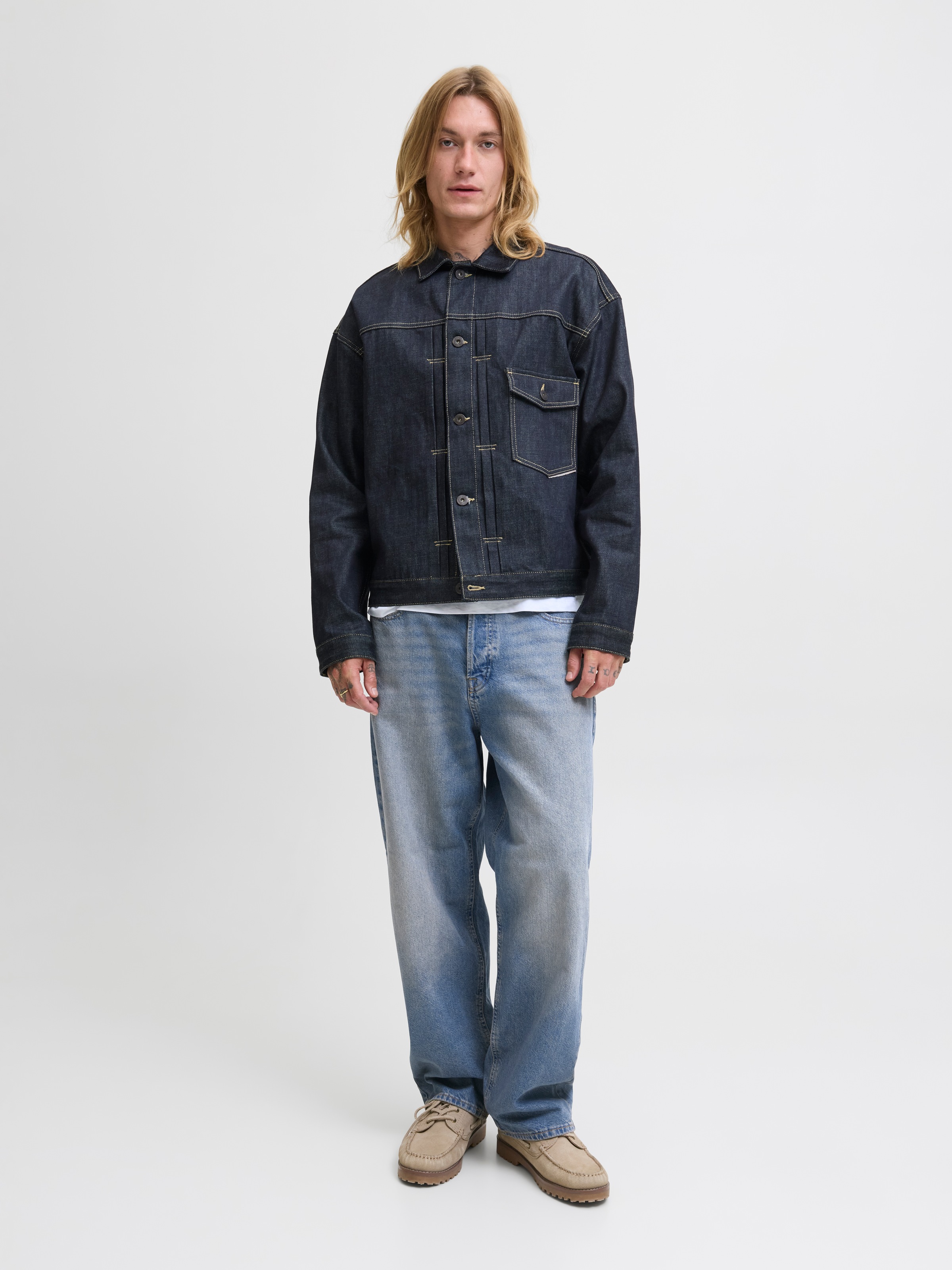 Relax-fit-Jeans JACK & JONES "JJIALEX JJORIGINAL SQ 071 NOOS", Herren, Gr. 30, Länge 34, blau (blau denim pack:opt 2), Denim/Jeans, Obermaterial: 100% Baumwolle, Abriebeffekte, relaxed fit knöchellang, Jeans 3