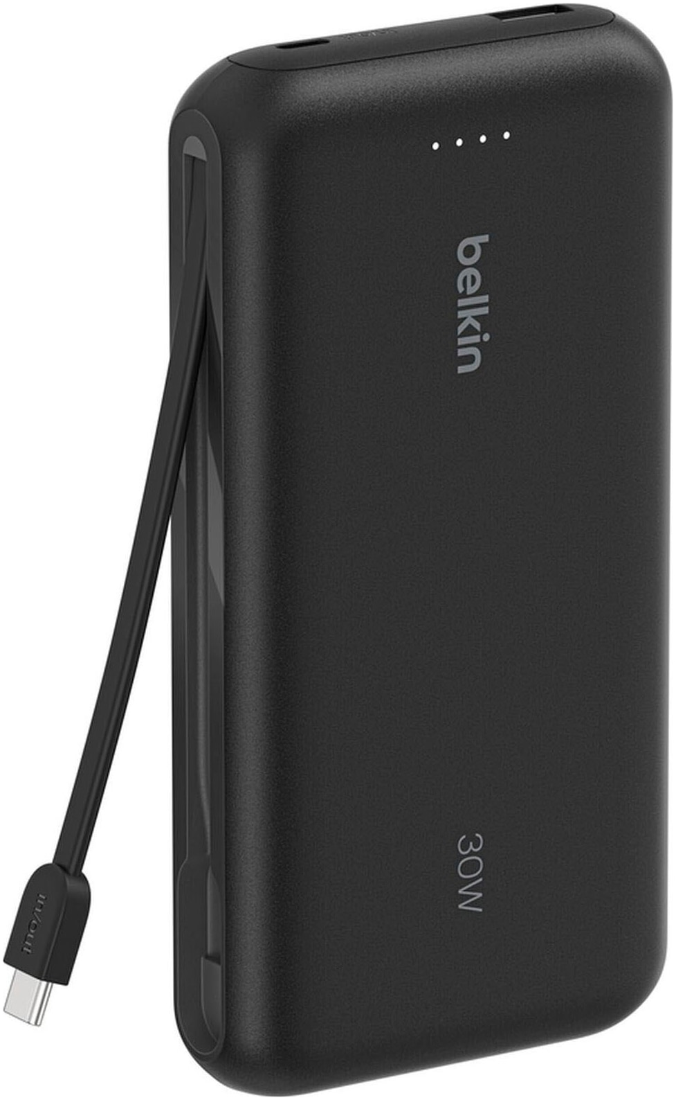BELKIN Powerbank "BOOST CHARGE 20K mit integriertem Kabel 20.000mAh", 7,4 V 20mAh, schwarz, Akkumulatoren