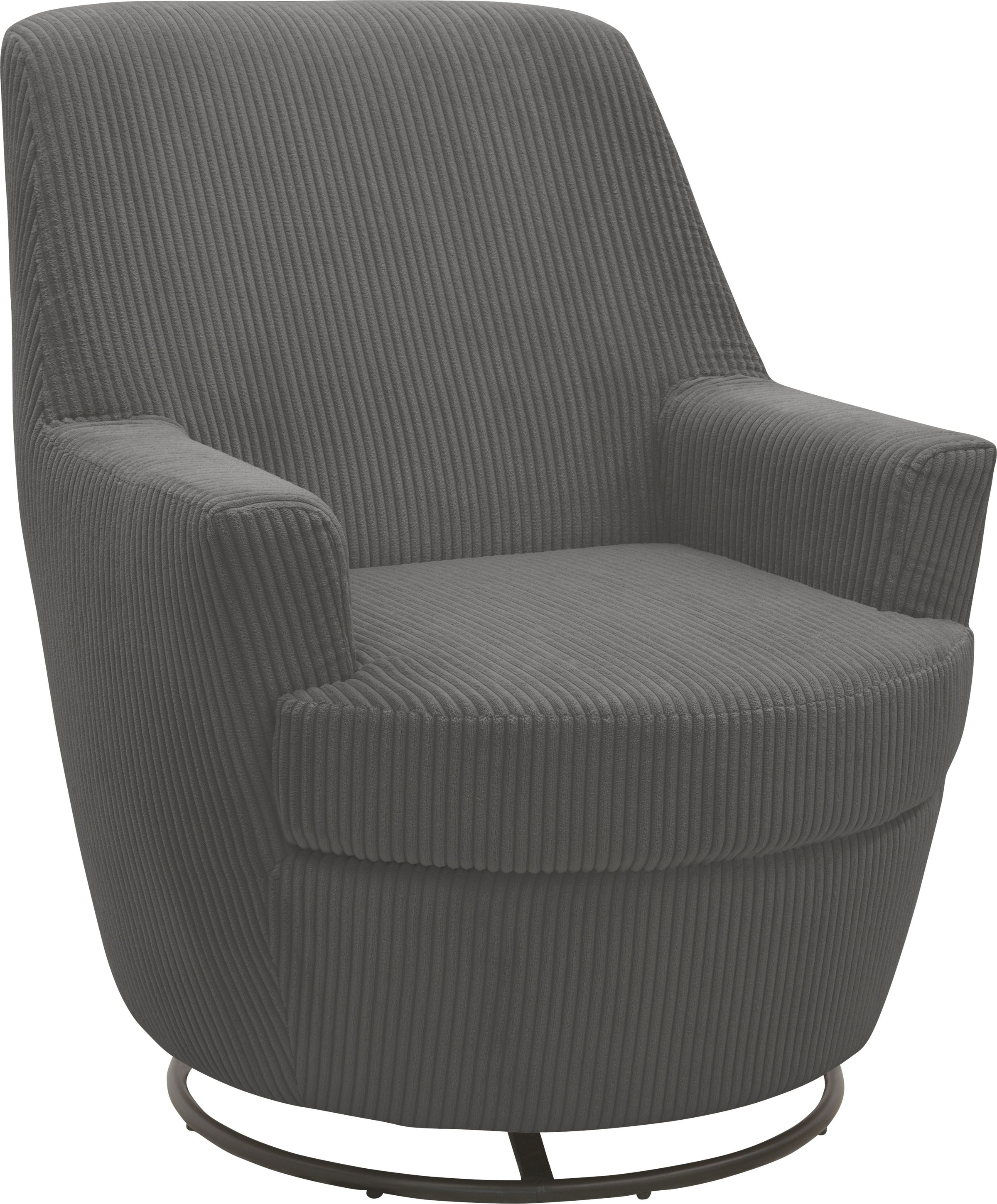 INOSIGN Drehsessel »HETTY, Drehsessel mit Wippfunktion, Lese-Sessel in Cord und Microfaser«, (1 St.), mit Federkern, auch im Set mit passendem Hocker