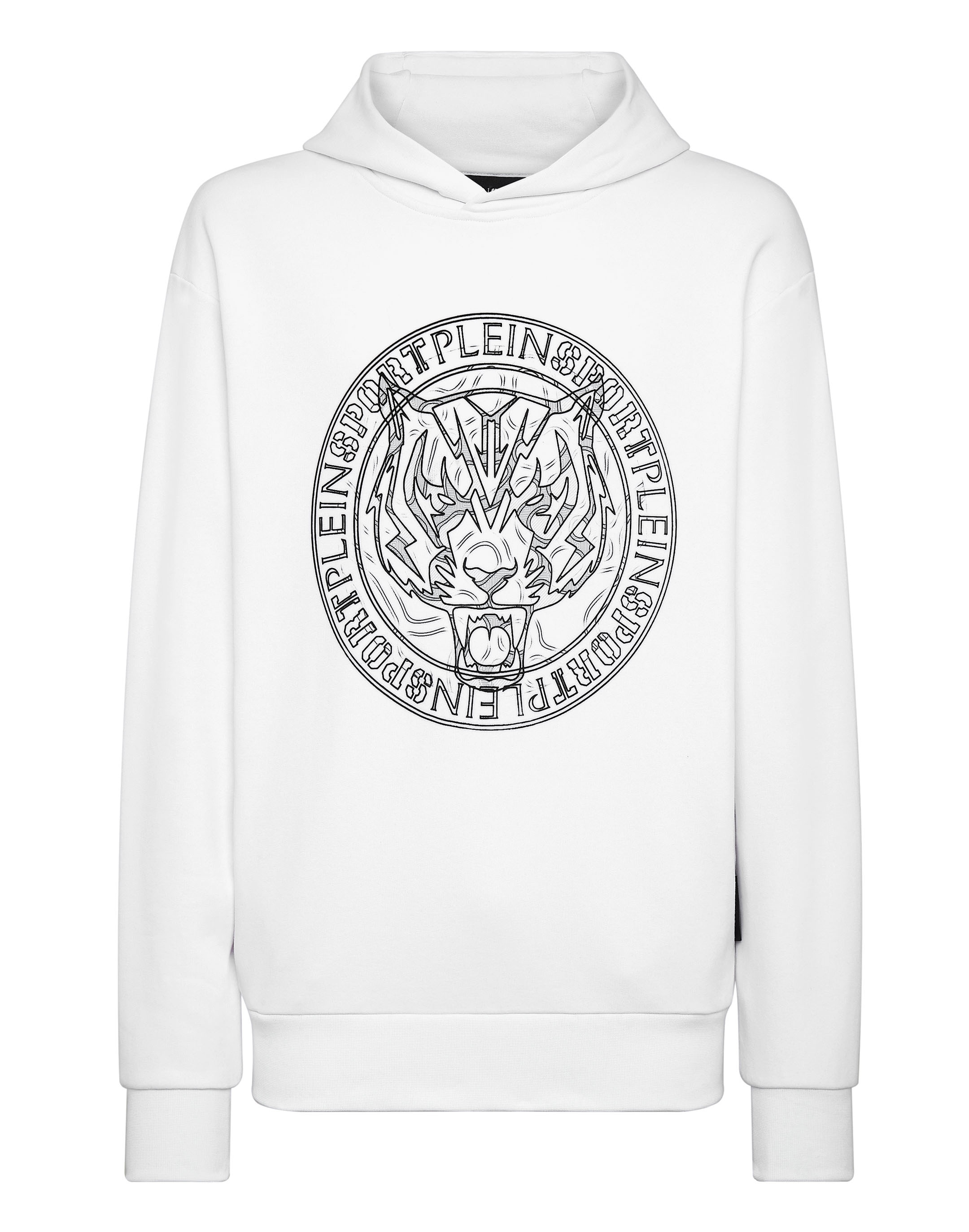PLEIN SPORT Jungen Sweatshirt "Tiger", schwarz-weiß, Gr. L, Obermaterial: 88% Baumwolle, 12% Polyester, Sweatshirts