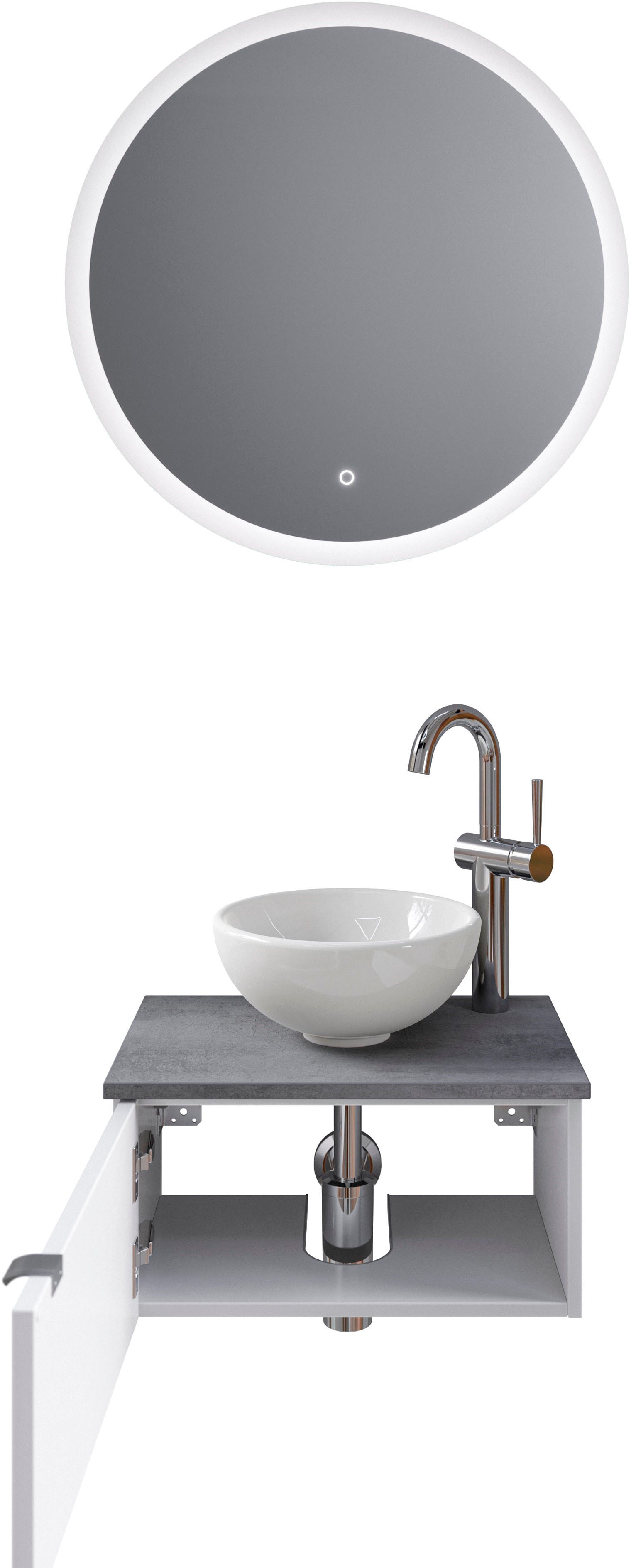 Saphir Badmöbel-Set "Serie 6915" 4 Stk. tlg. Gäste-Bad, mit LED-Spiegel und günstig online kaufen