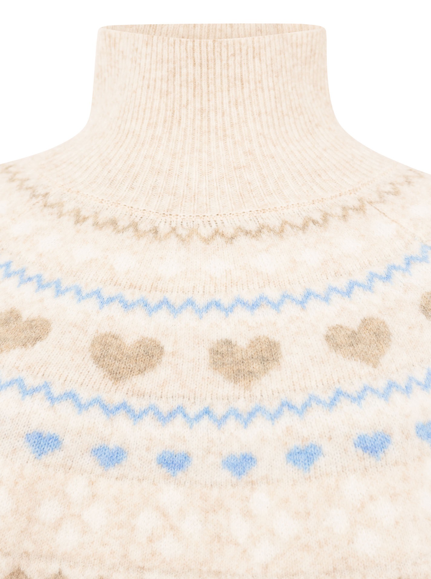 Zwillingsherz Stehkragenpullover »"Norweger"« Norweger-Muster, hoher Kragen, oversize, komfortables Strick