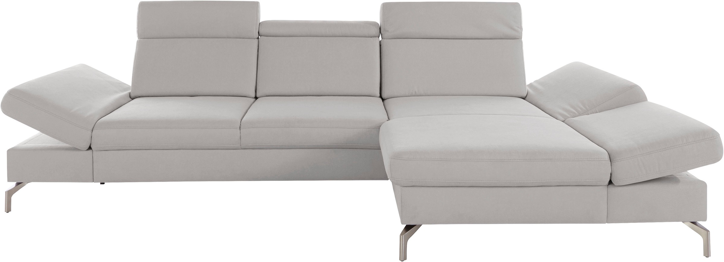 sit&more Ecksofa »Brisbane L-Form«, Fußhöhe 15 cm, inklusive Sitztiefen-, Armteil- und Kopfteilverstellung