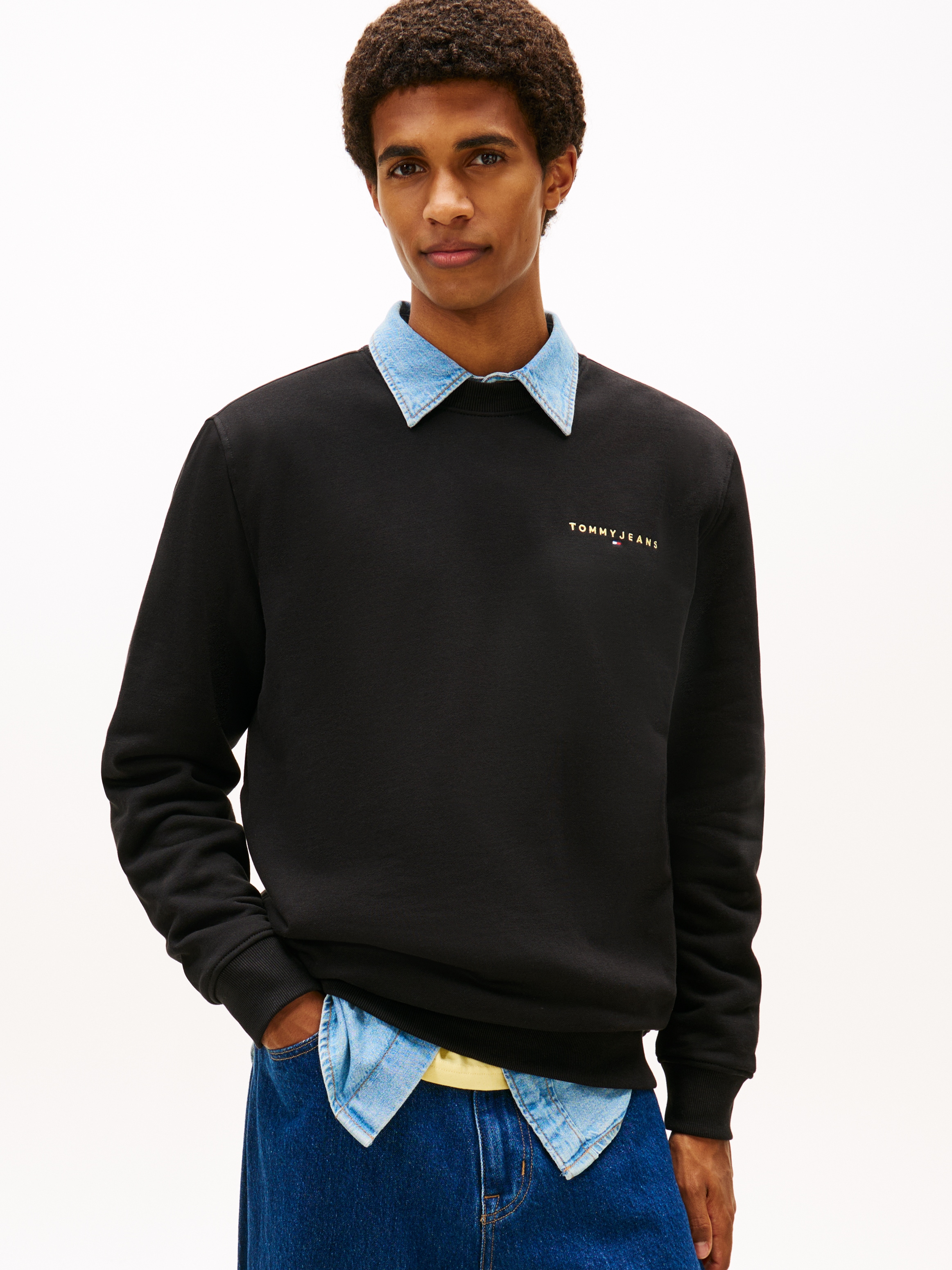 Tommy Jeans Sweatshirt "TJM REG LINEAR CREW EXT", mit Logostickerei günstig online kaufen